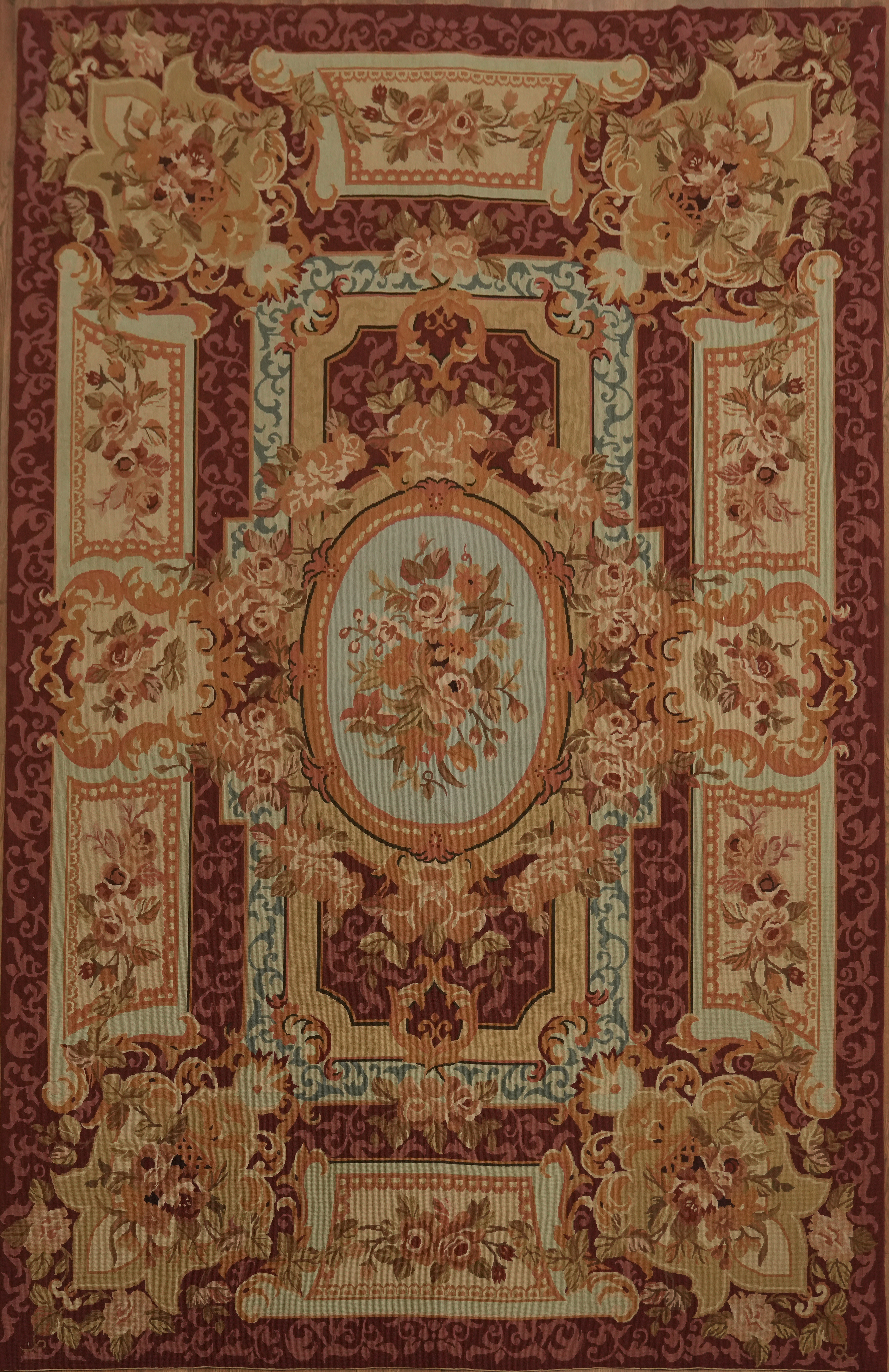 Classic French Style Tapestry Aubusson Rug Needle-Point Handmade Wool Carpet 6×9