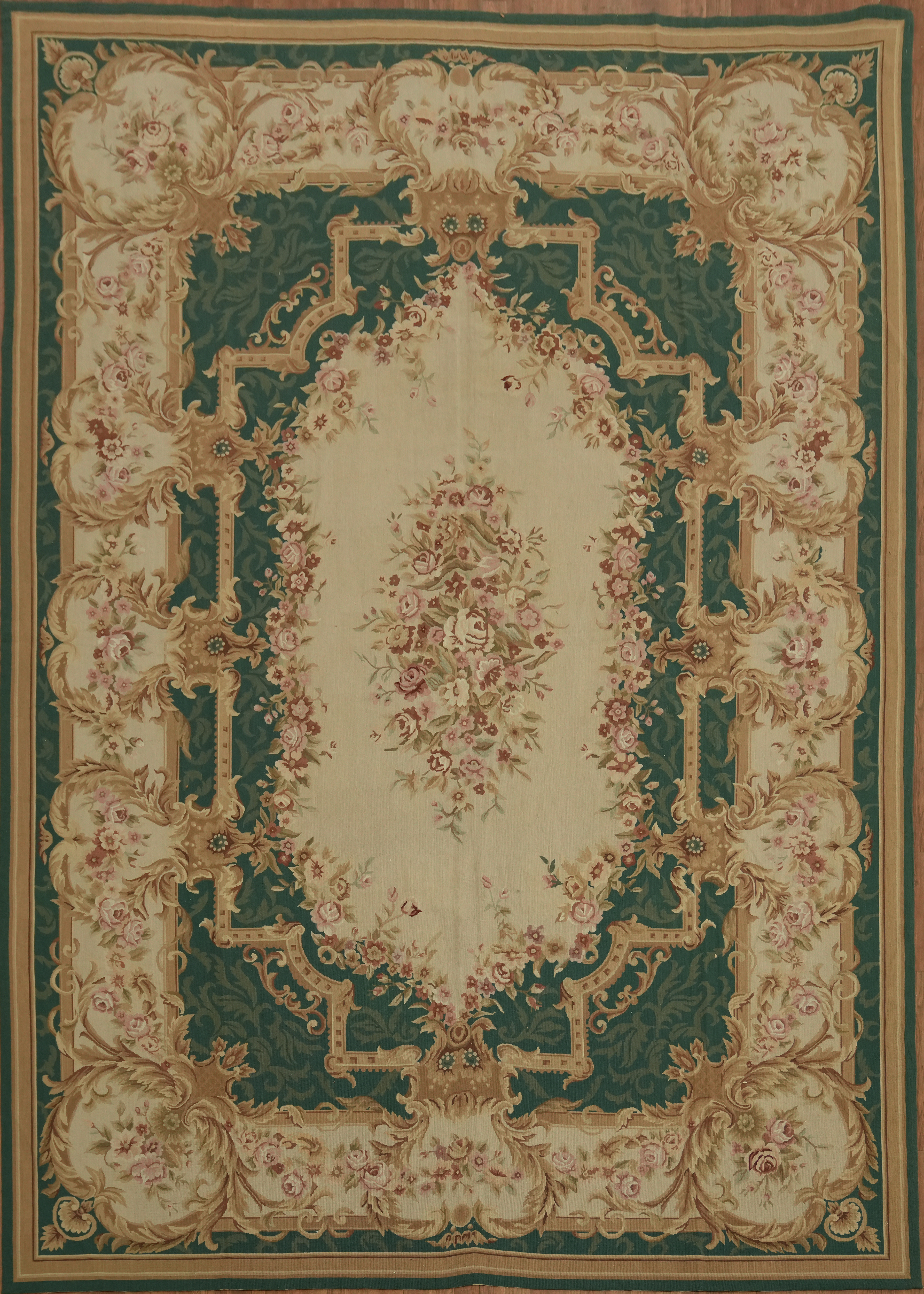 Sophisticated Aubusson Tapestries Rug Needle-Point with Floral Design 10×14