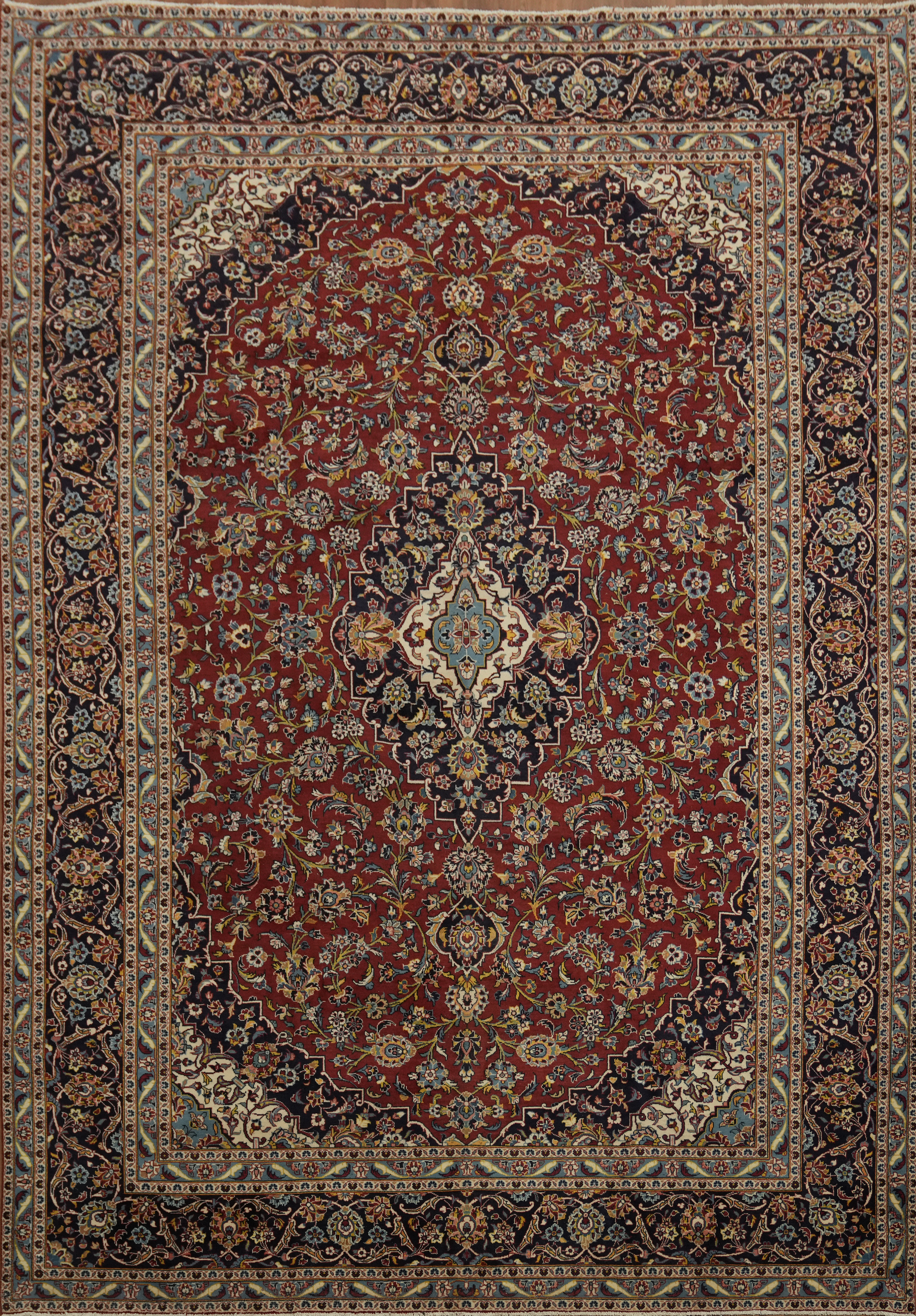 Traditional Ornate Red Large Rug 10×14 Hand-knotted Wool Classic Vintage Carpet
