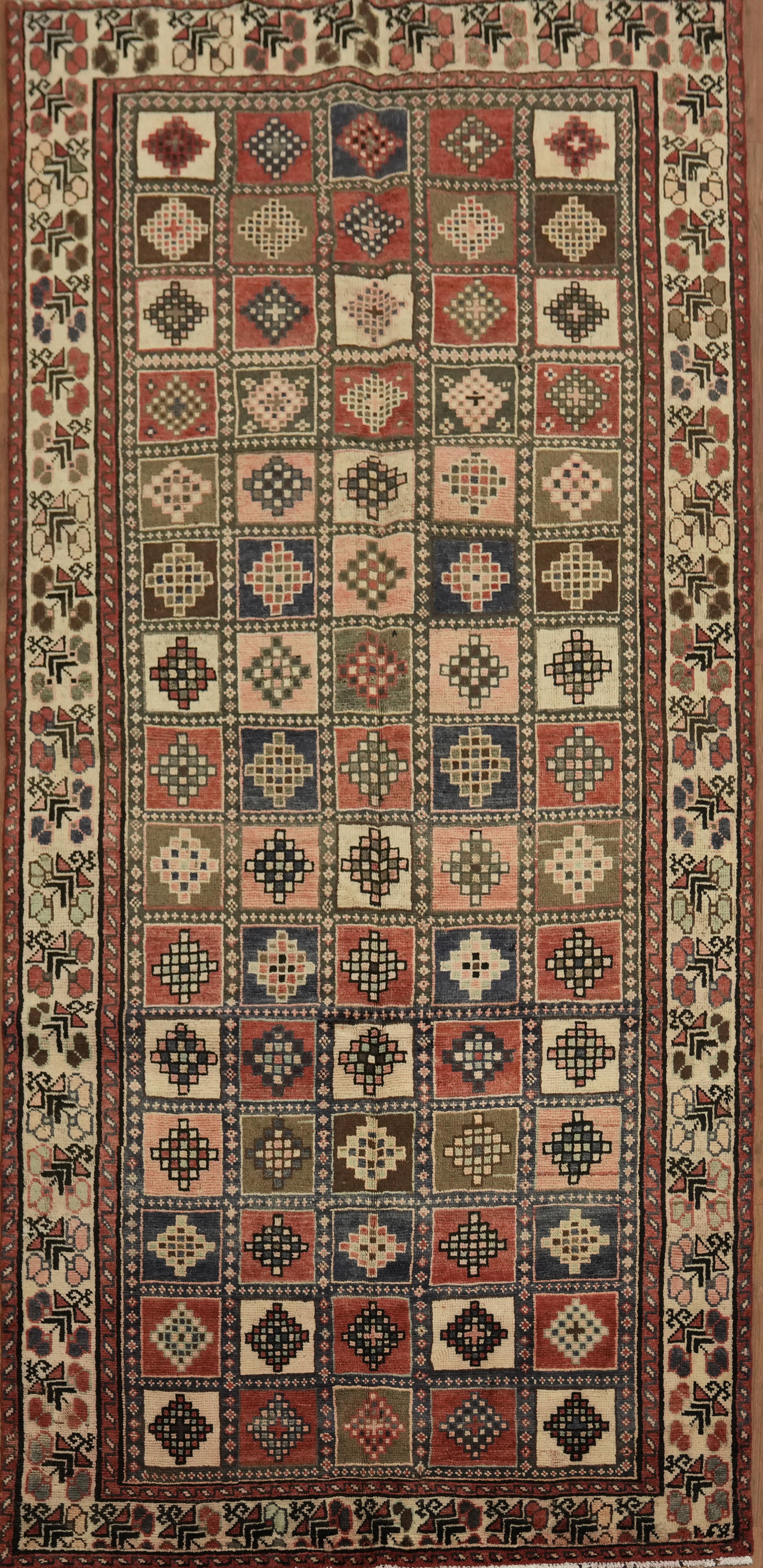 Traditional Handmade Area Rug 5×10 Woo Checked Pattern Nomadic Vintage Carpet