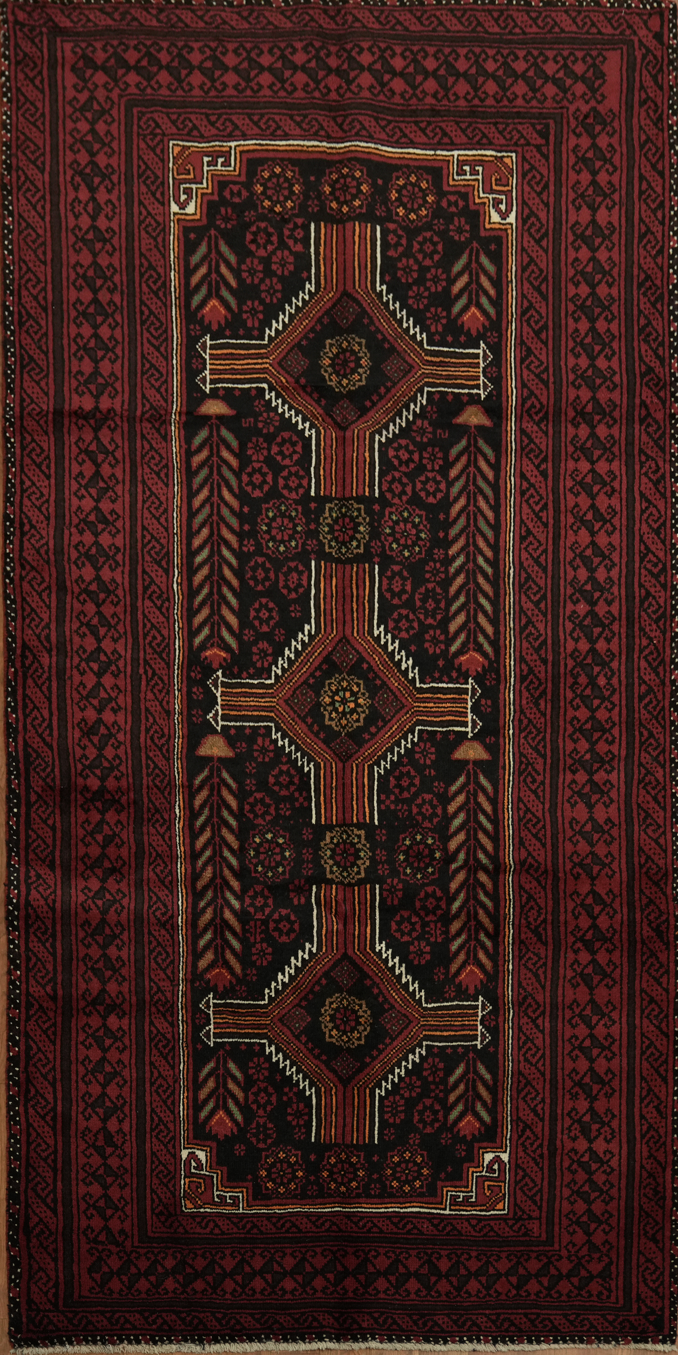 Traditional Tribal Geometric Accent Rug 4×7 Nomadic Wool Hand-knotted Carpet