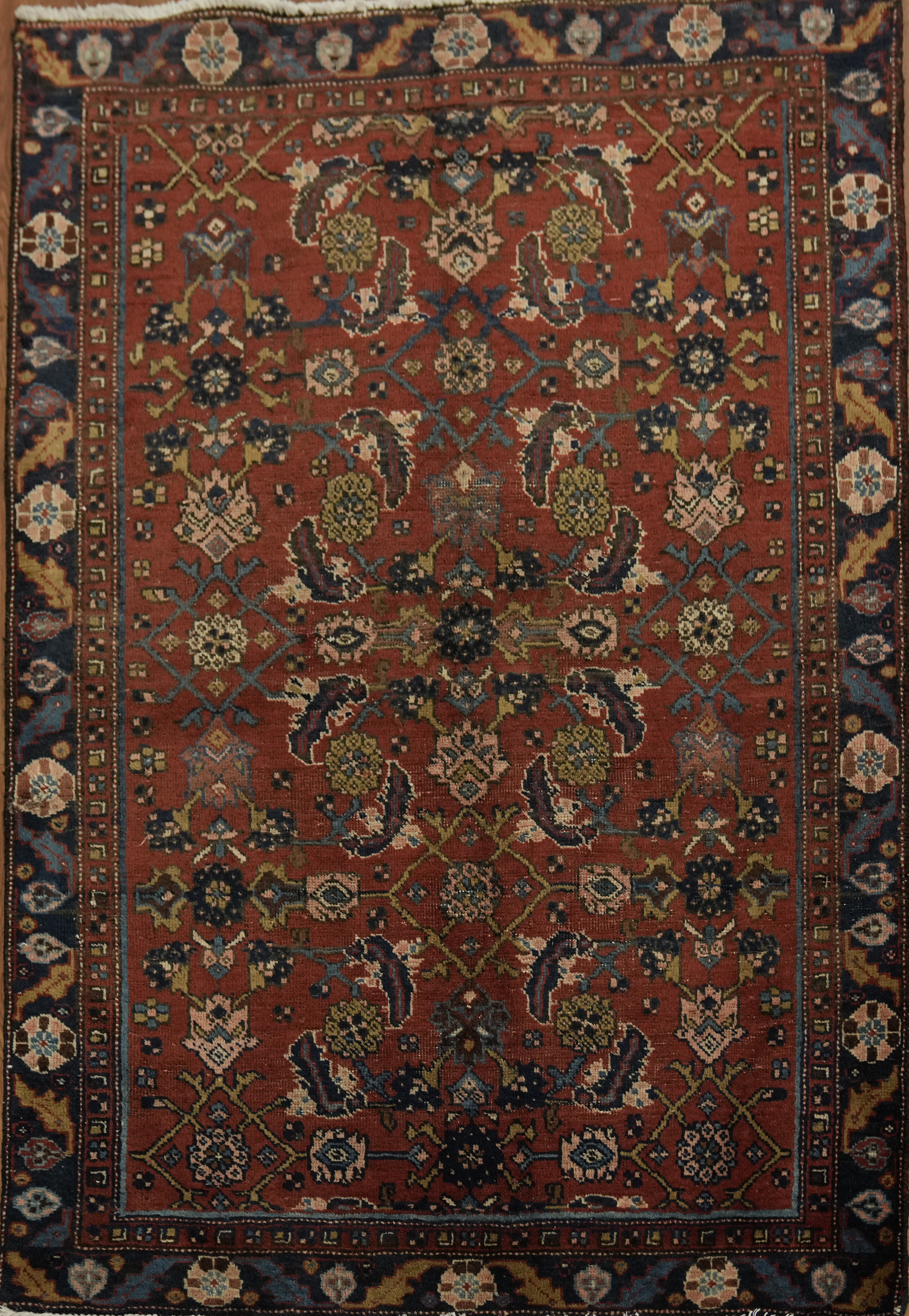Luxurious Traditional Rust Wool Accent Rug 4×5 Classic Hand-made Vintage Carpet
