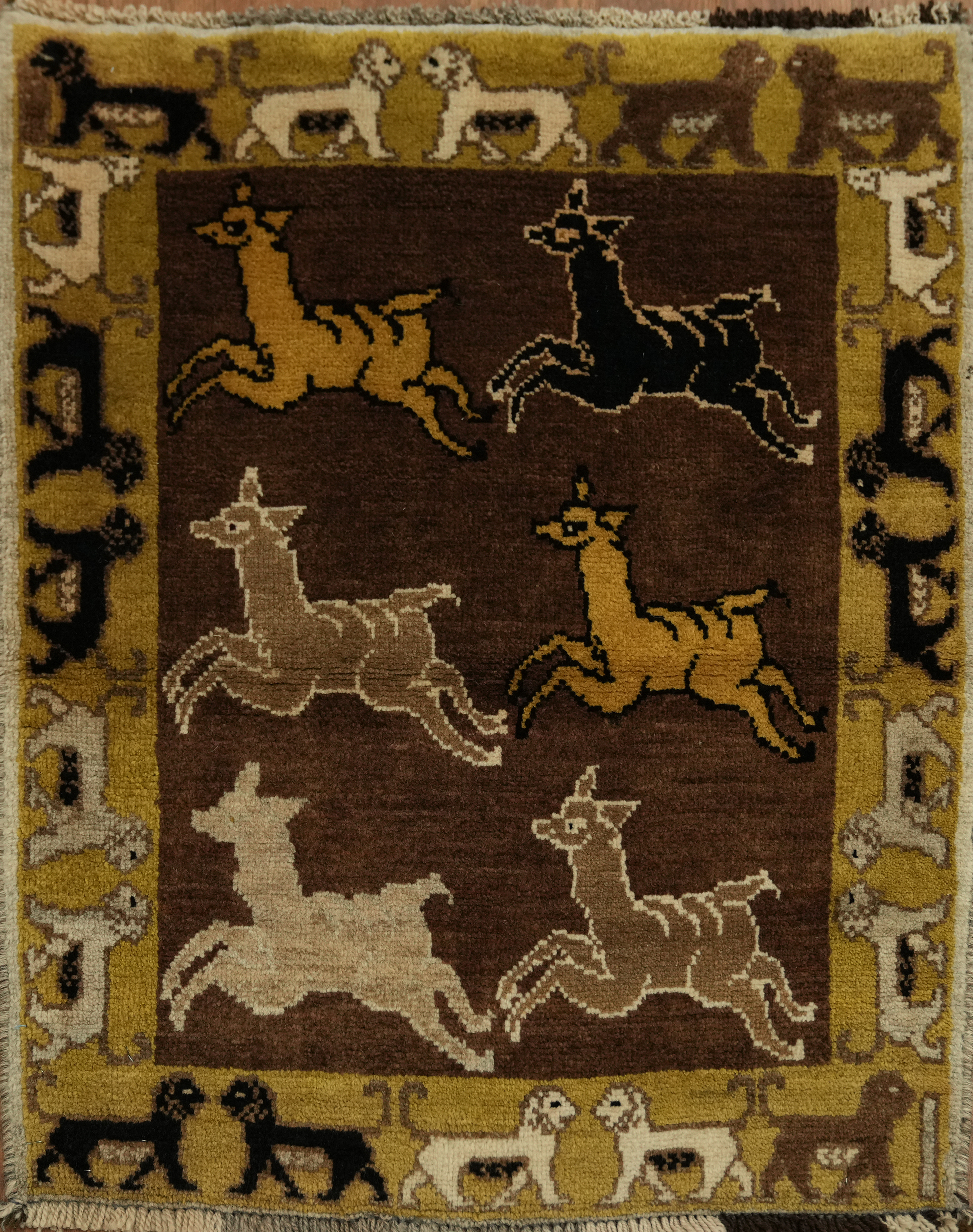 Animal Design Tribal Foyer Rug 2×3 Wool Hand-knotted Home Decor Accent Carpet