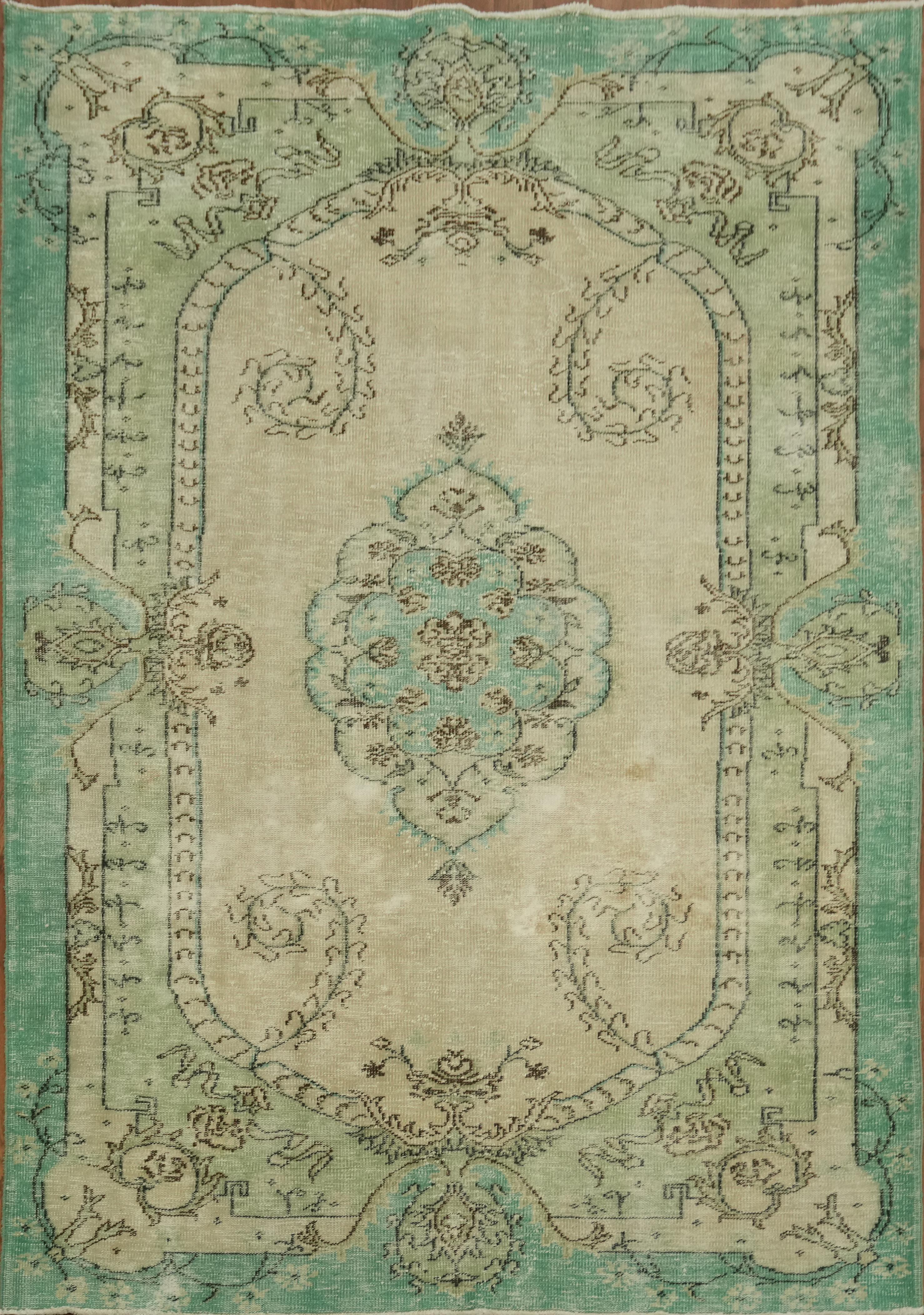 Luxurious Old-World Anatolian Area Rug 6×9 Hand-knotted Wool Distressed Vintage