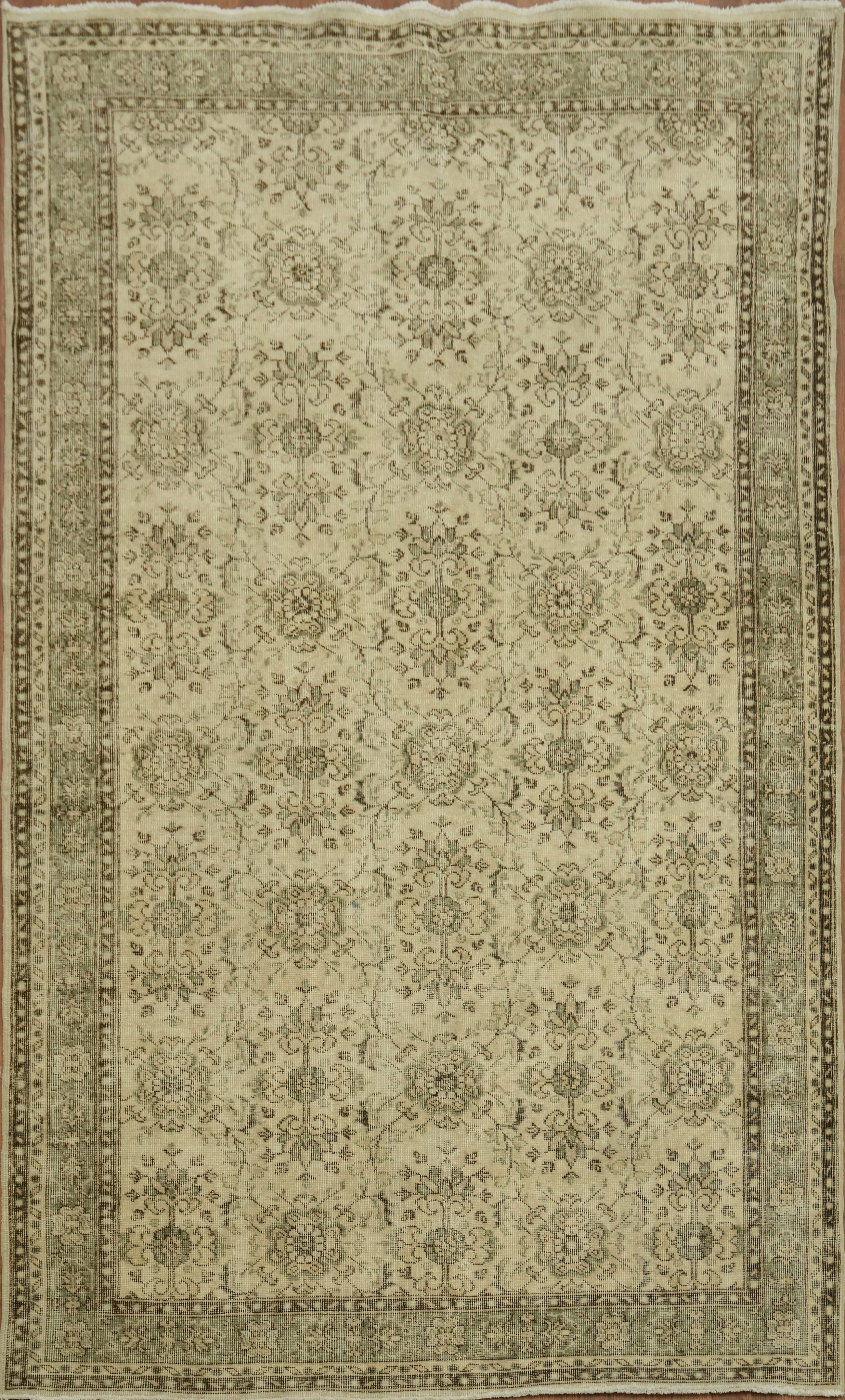 Vintage Distressed Anatolian Area Rug 6×10 Handmade Wool Oriental Turkish Carpet