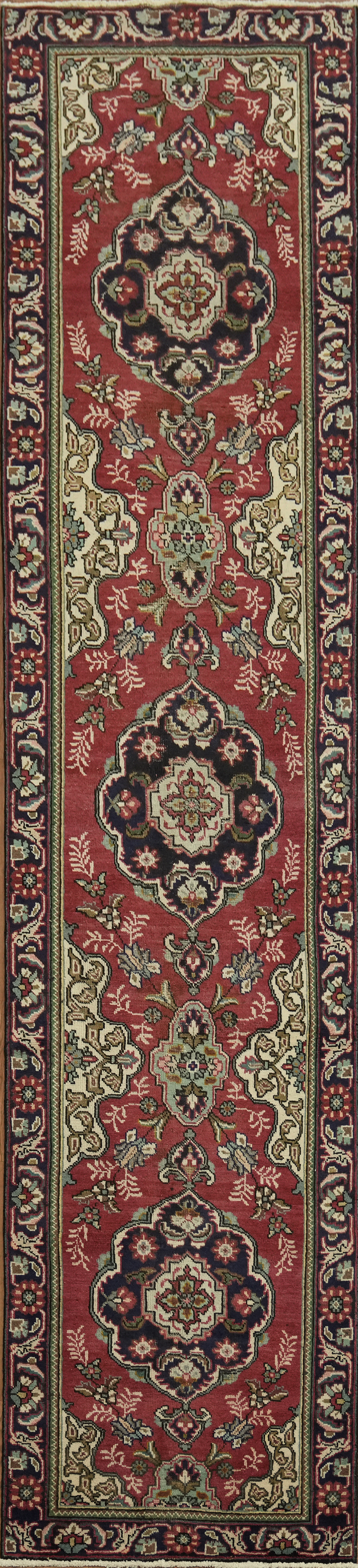 Traditional Elegance: 13 ft Runner Rug 3×13 Wool Hand-made Hallway Vintage Rug