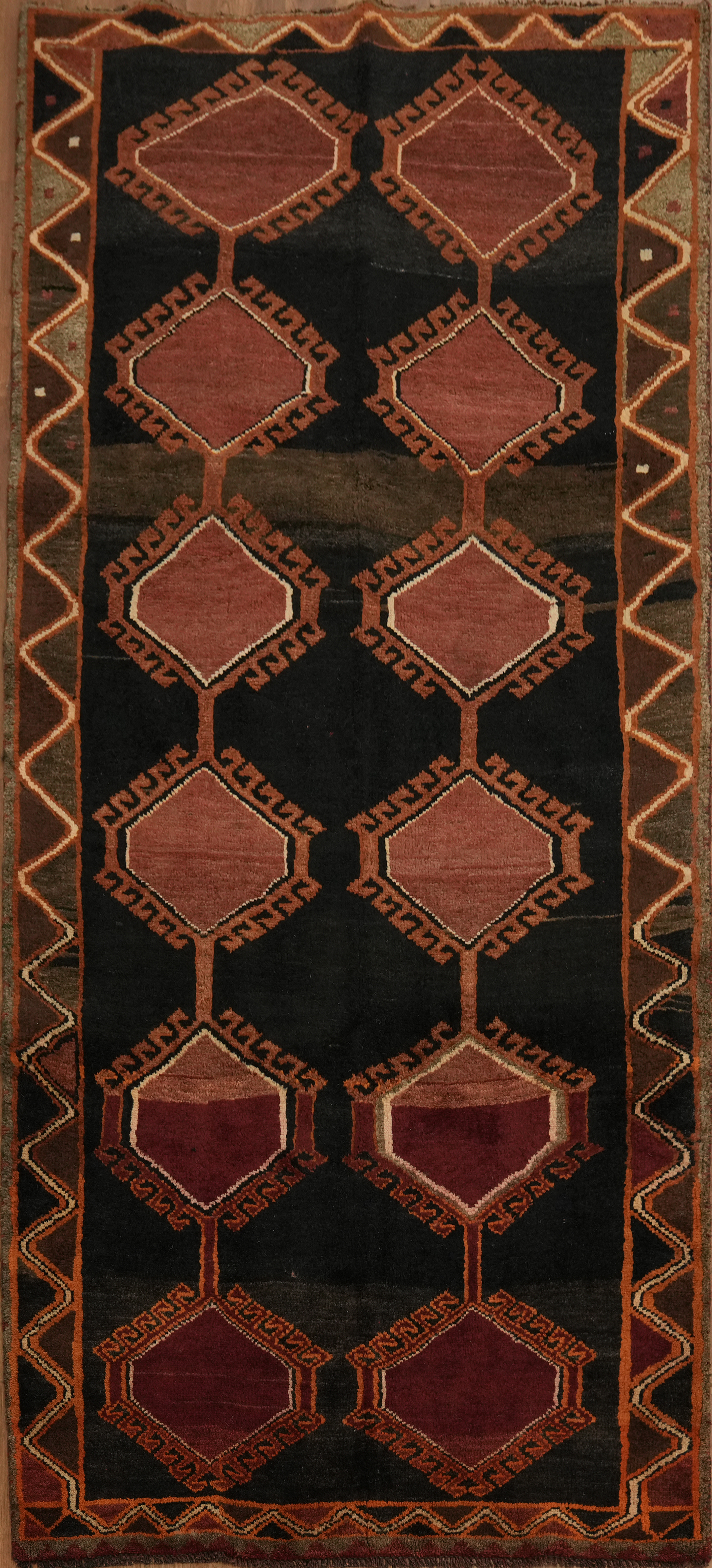 Handcrafted Geometric Tribal Area Rug 4×8 Ft Traditional Oriental Wool Carpet