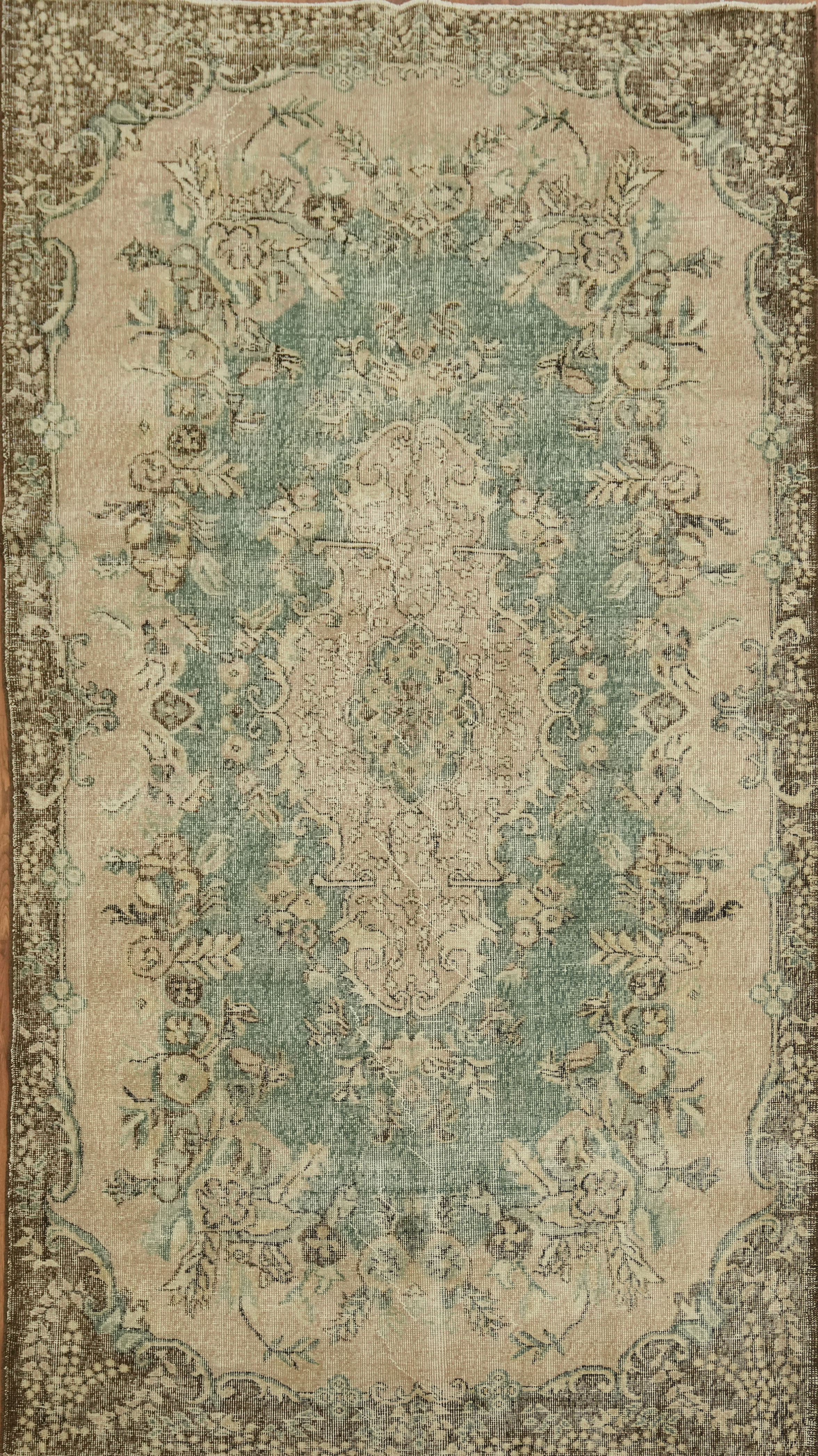 Antique-Inspired Anatolian Turkish Area Rug 5×10 Ft Handmade Distressed Carpet