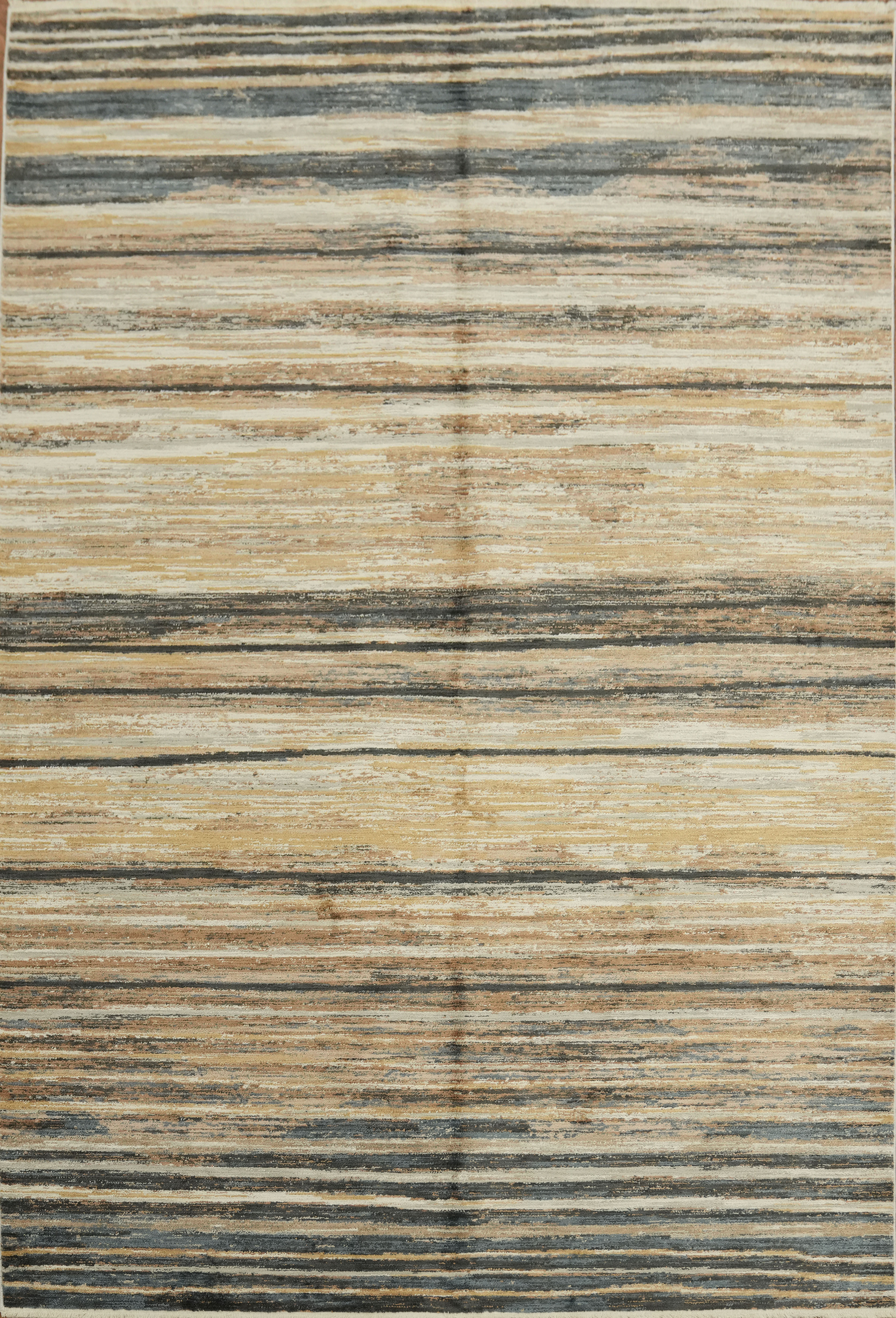 Contemporary Striped Area Rug 5×8 for Modern Interiors Earth-Tone Color Carpet