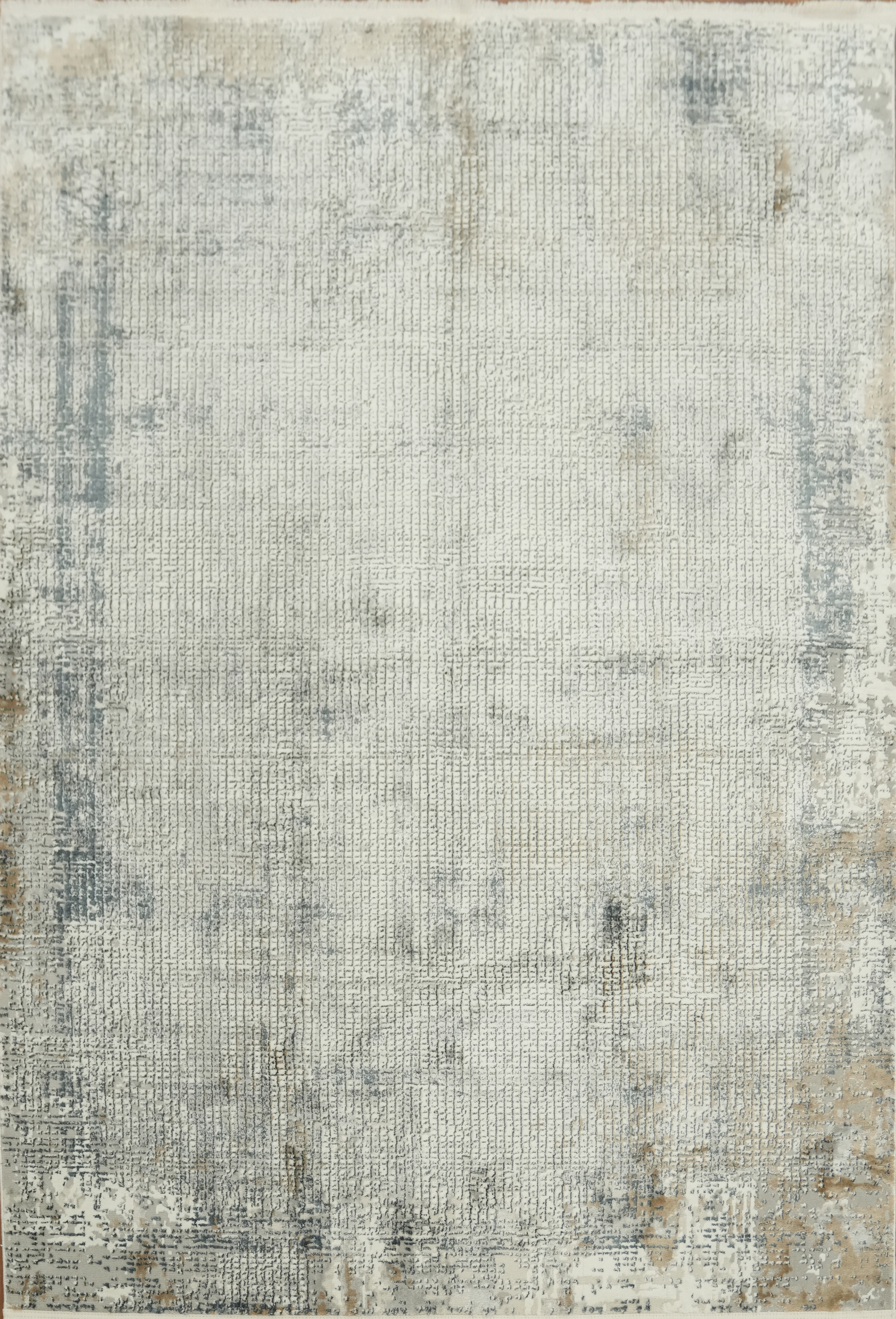 Modern Gray and Cream Area Rug 5×8 – Distressed Textured Home Carpet