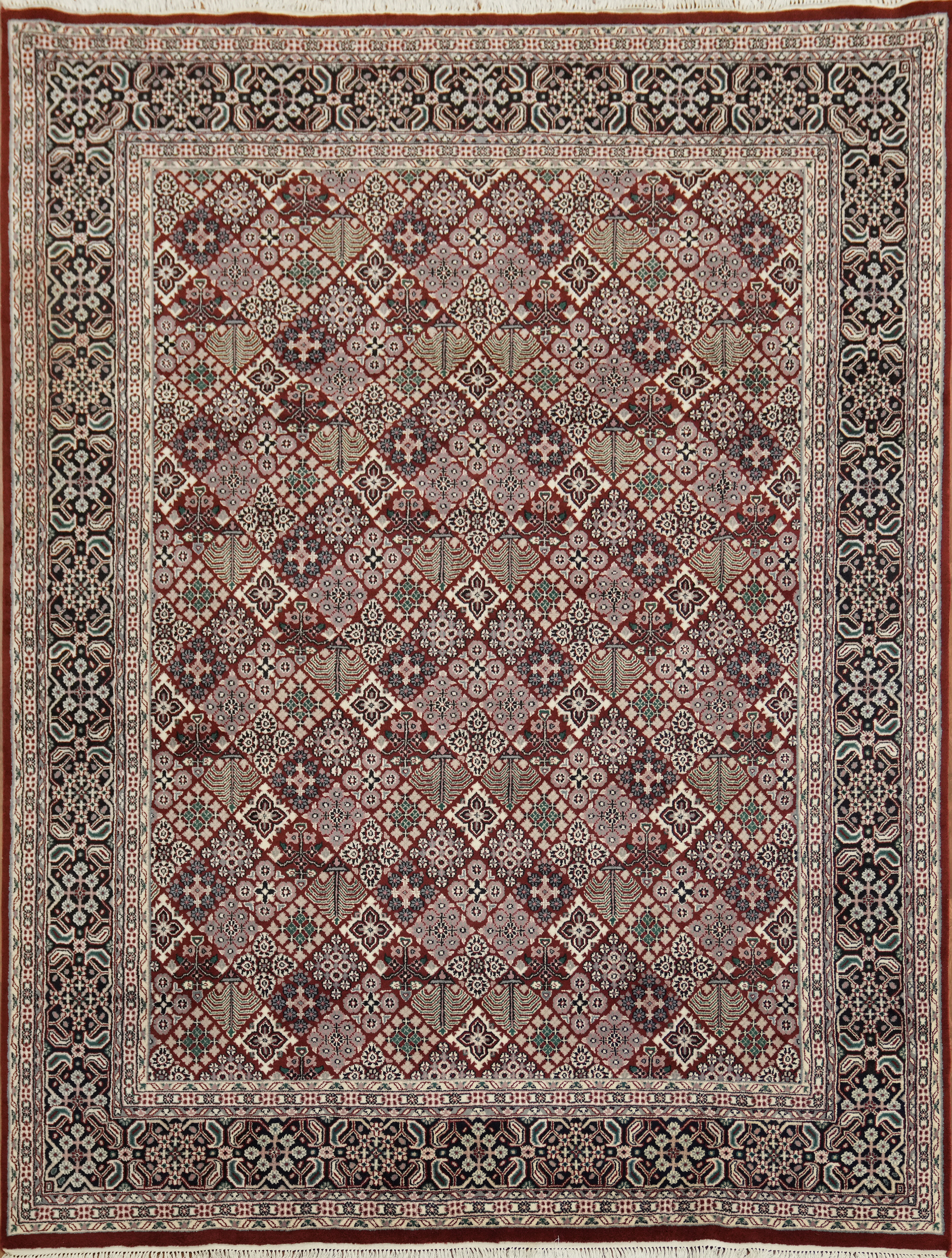 Traditional Oriental Area Rug 9×12 Ft Handmade Geometric All Over Wool Carpet