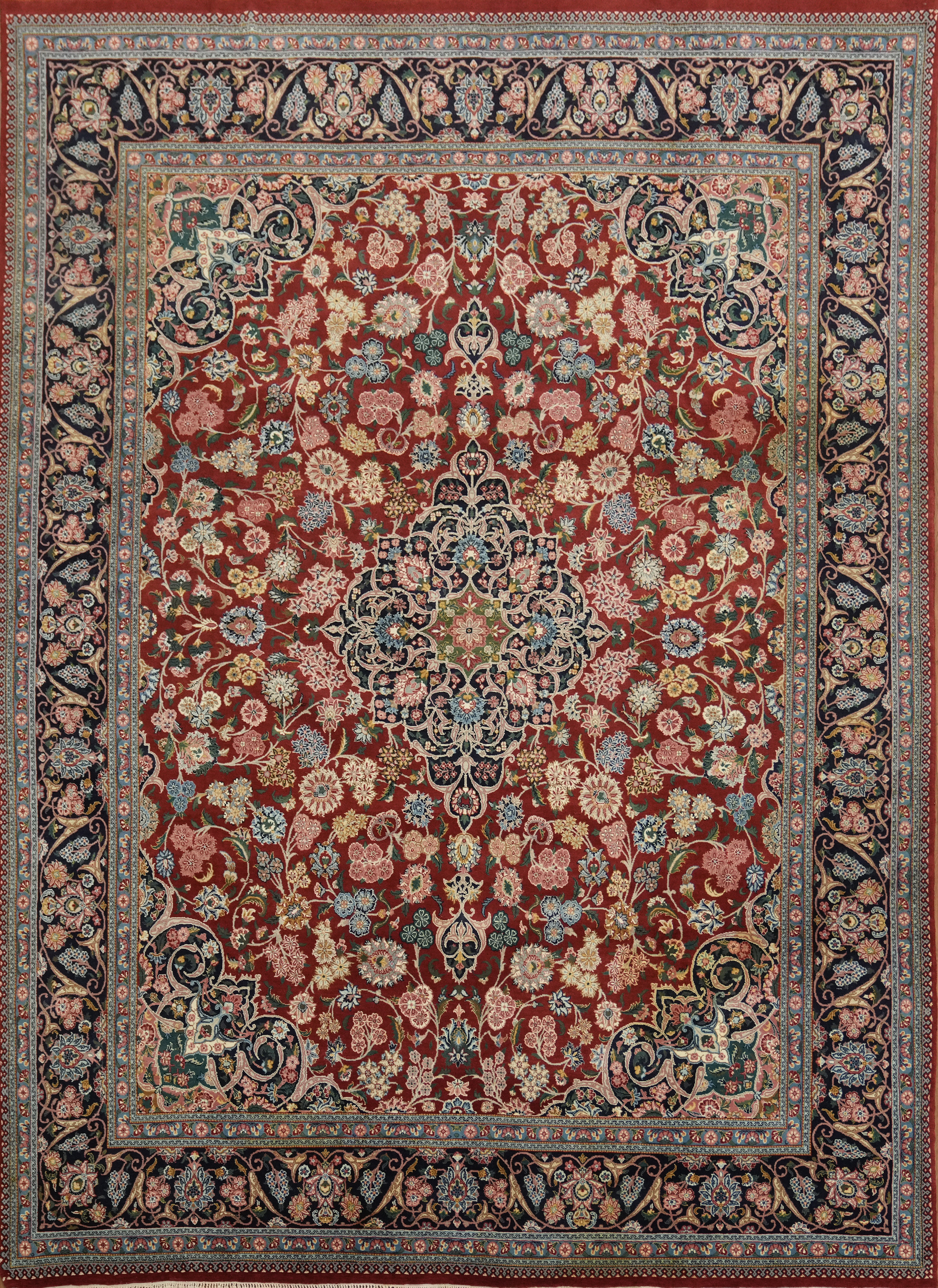 Premium Vegetable Dye Area Rug 8×11 Ft Handmade Unique Red Oriental Wool Carpet