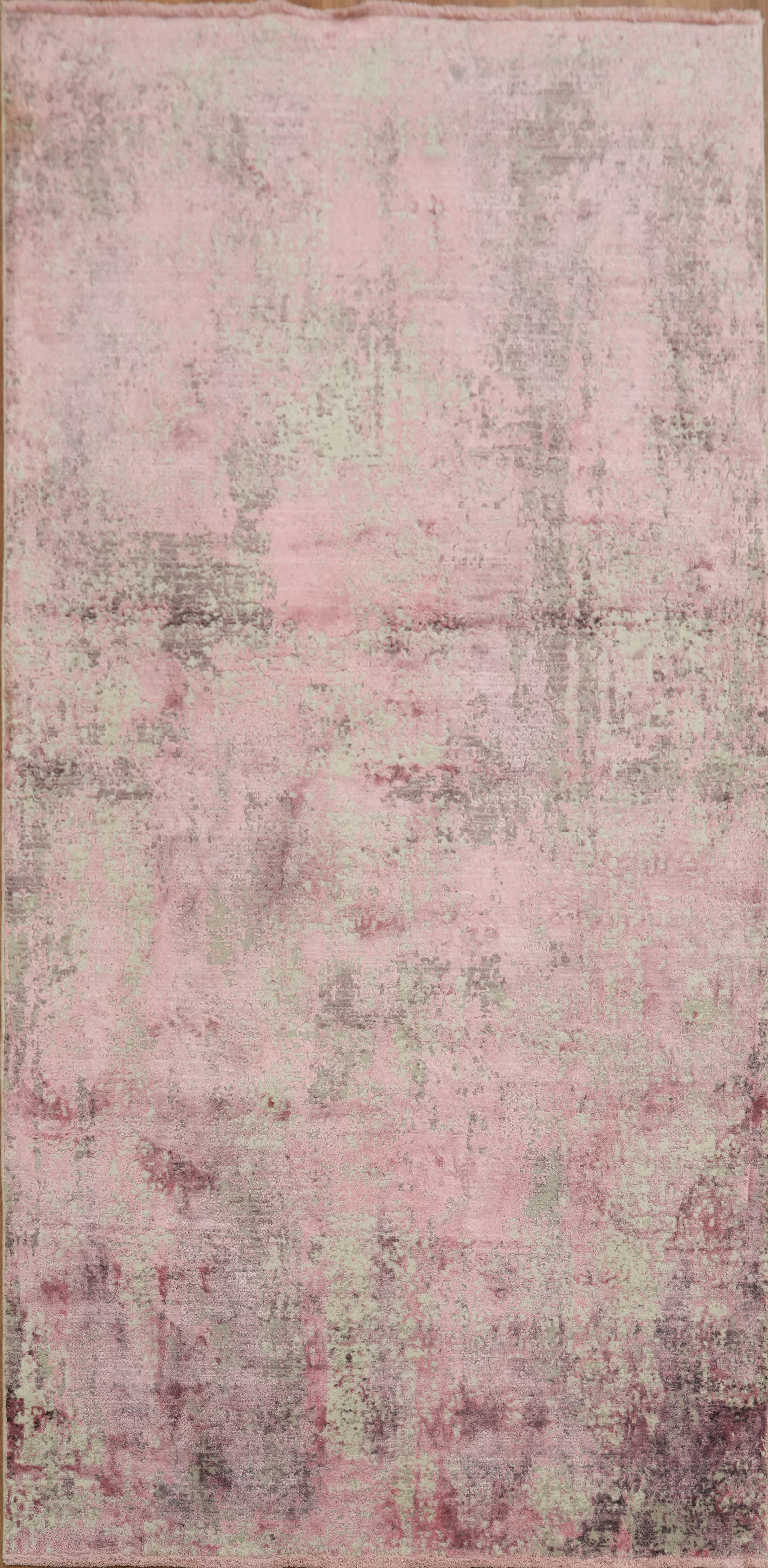 Vintage Pink Rug Contemporary Abstract Turkish Carpet Distressed Look