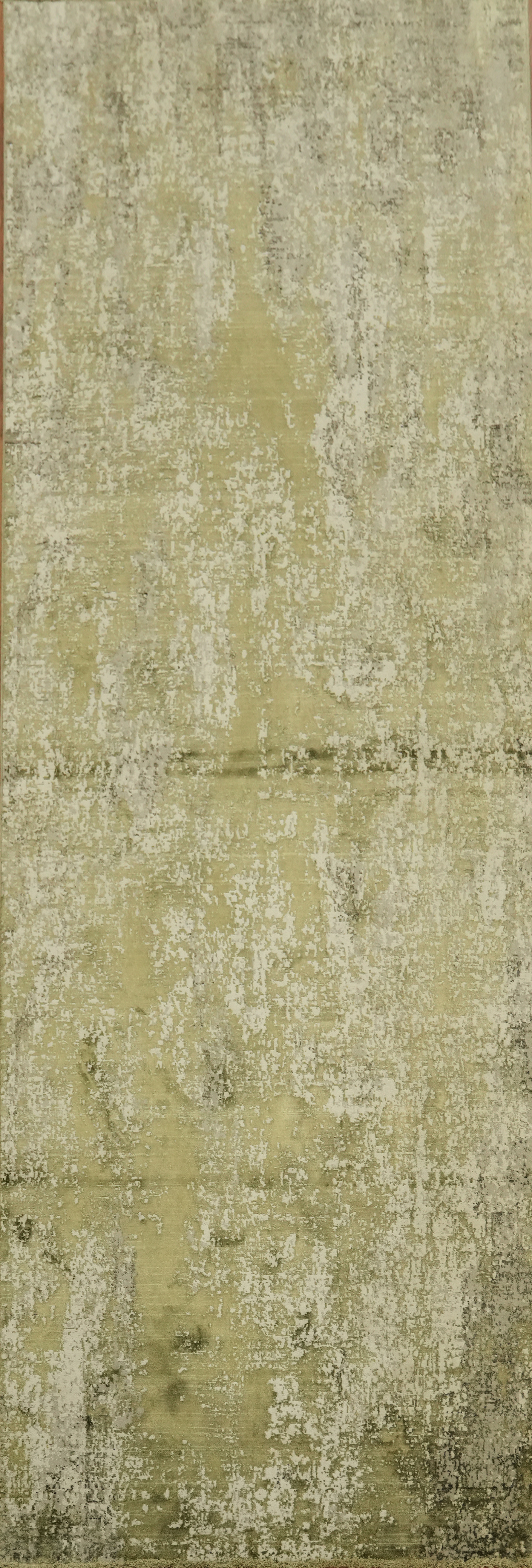 Vintage-Style Green and Beige Rug Contemporary Abstract Turkish Carpet
