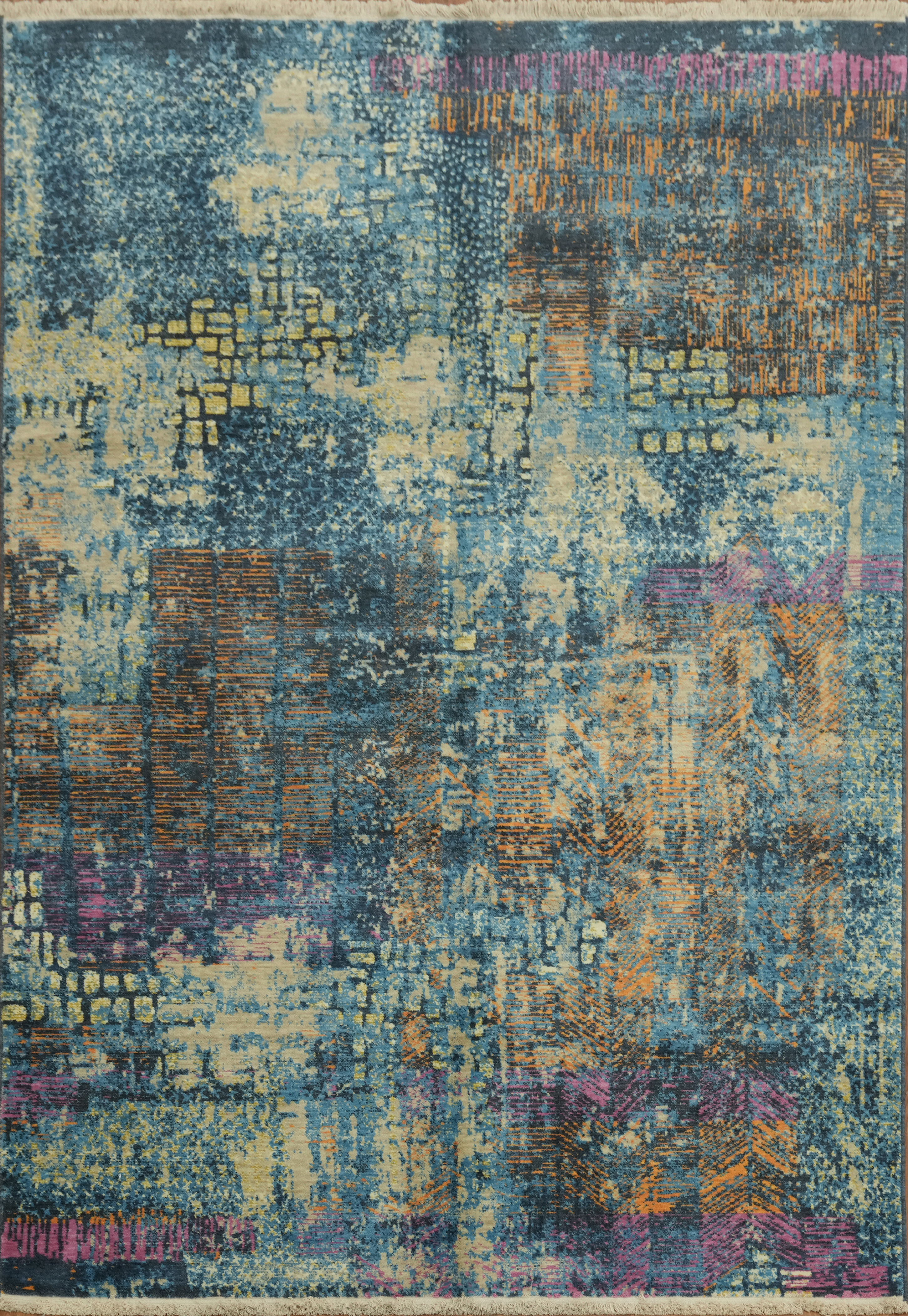 Geometric Abstract Turkish Area Rug 6×9 Ft Contemporary Modern Wool Carpet