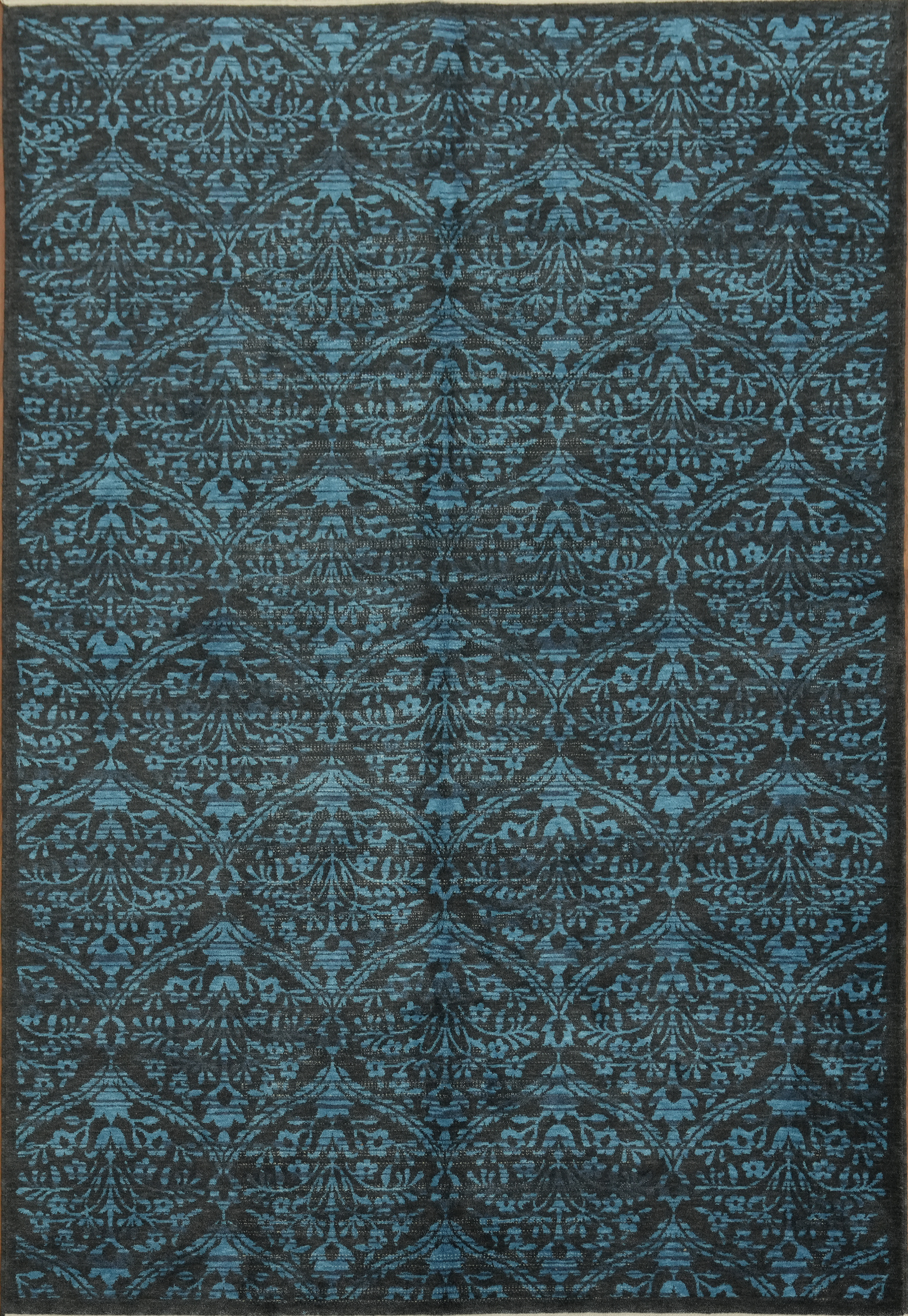 Sophisticated Navy Blue Black Area Rug 6×9 Ft Contemporary Modern Turkish Carpet