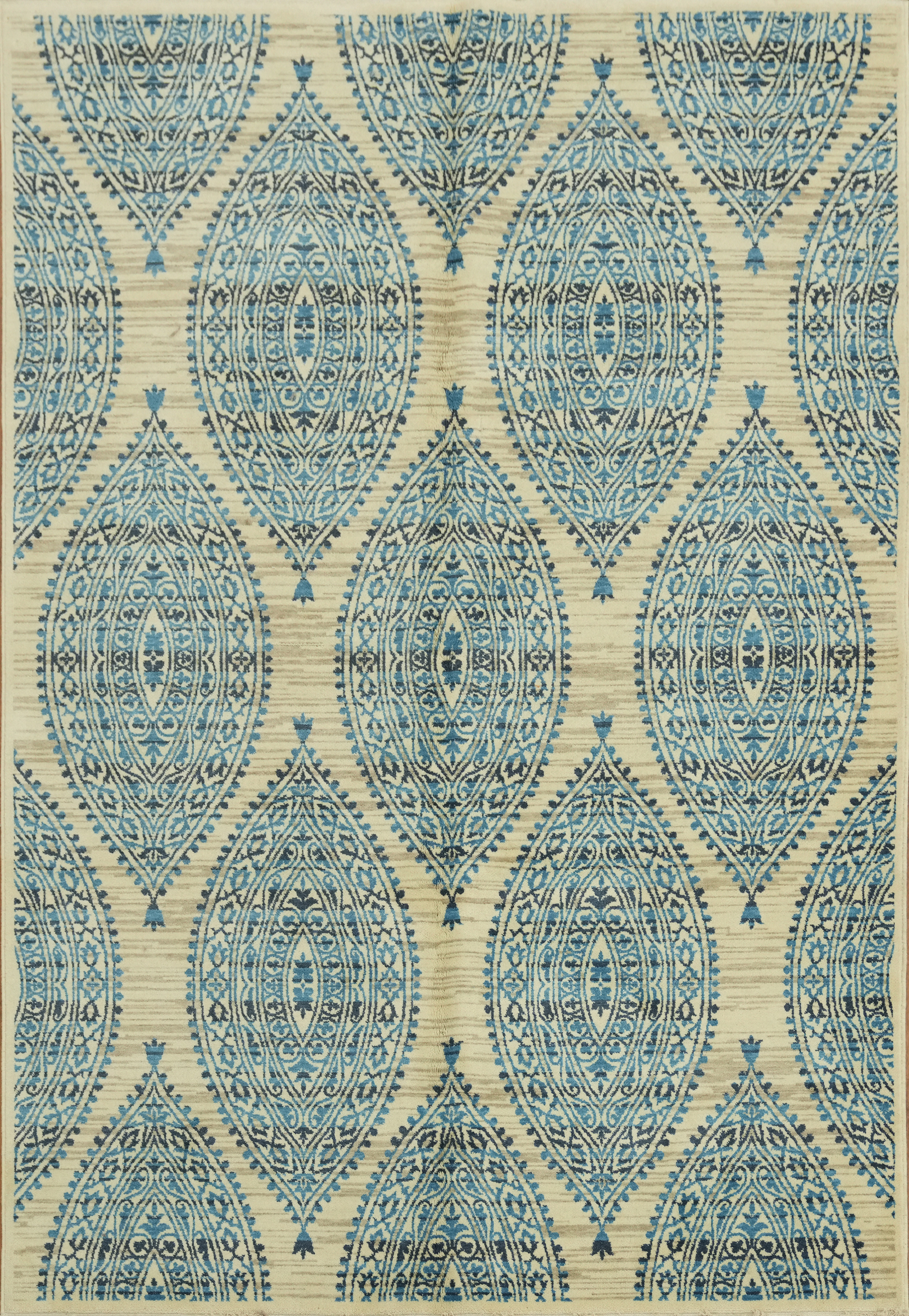 Timeless Teal Blue Pattern Area Rug 6×9 Ft Transitional Oriental Turkish Carpet