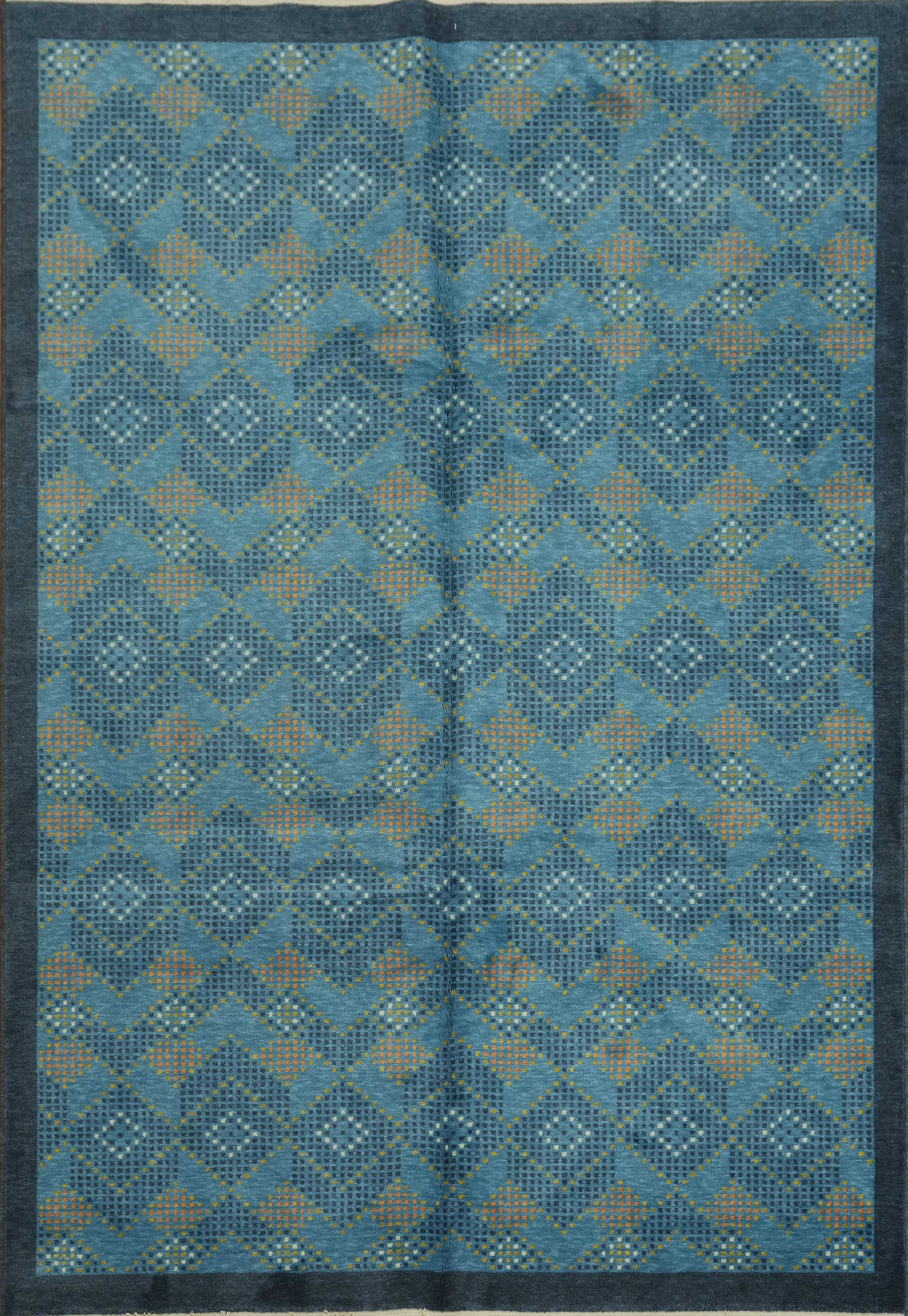 Blue Teal Contemporary Area Rug 6×9 Ft Modern Oriental Turkish Carpet Wool Rug