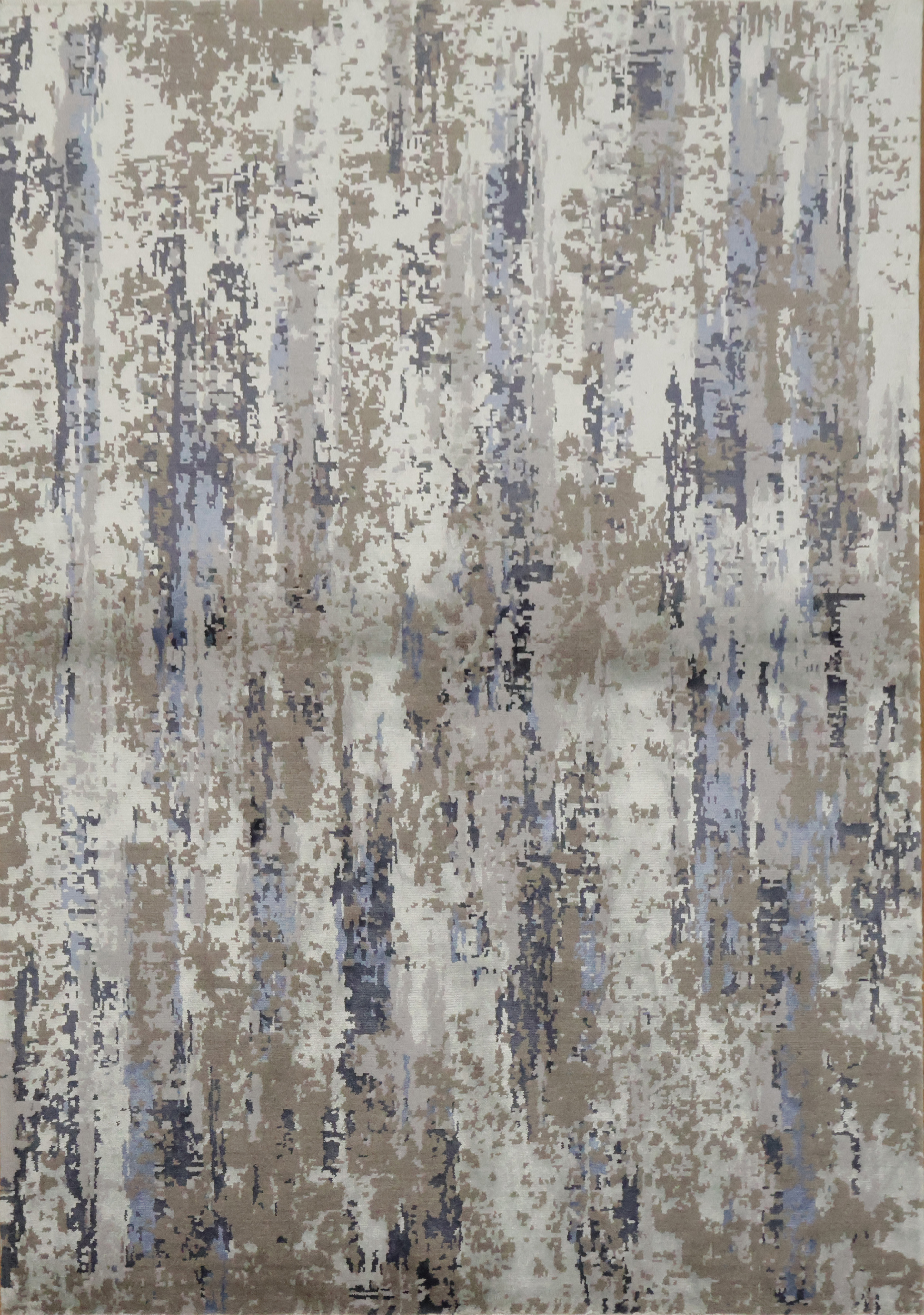 Artistic Area Rug Featuring Modern Blue and Neutral Patterns Contemporary Carpet