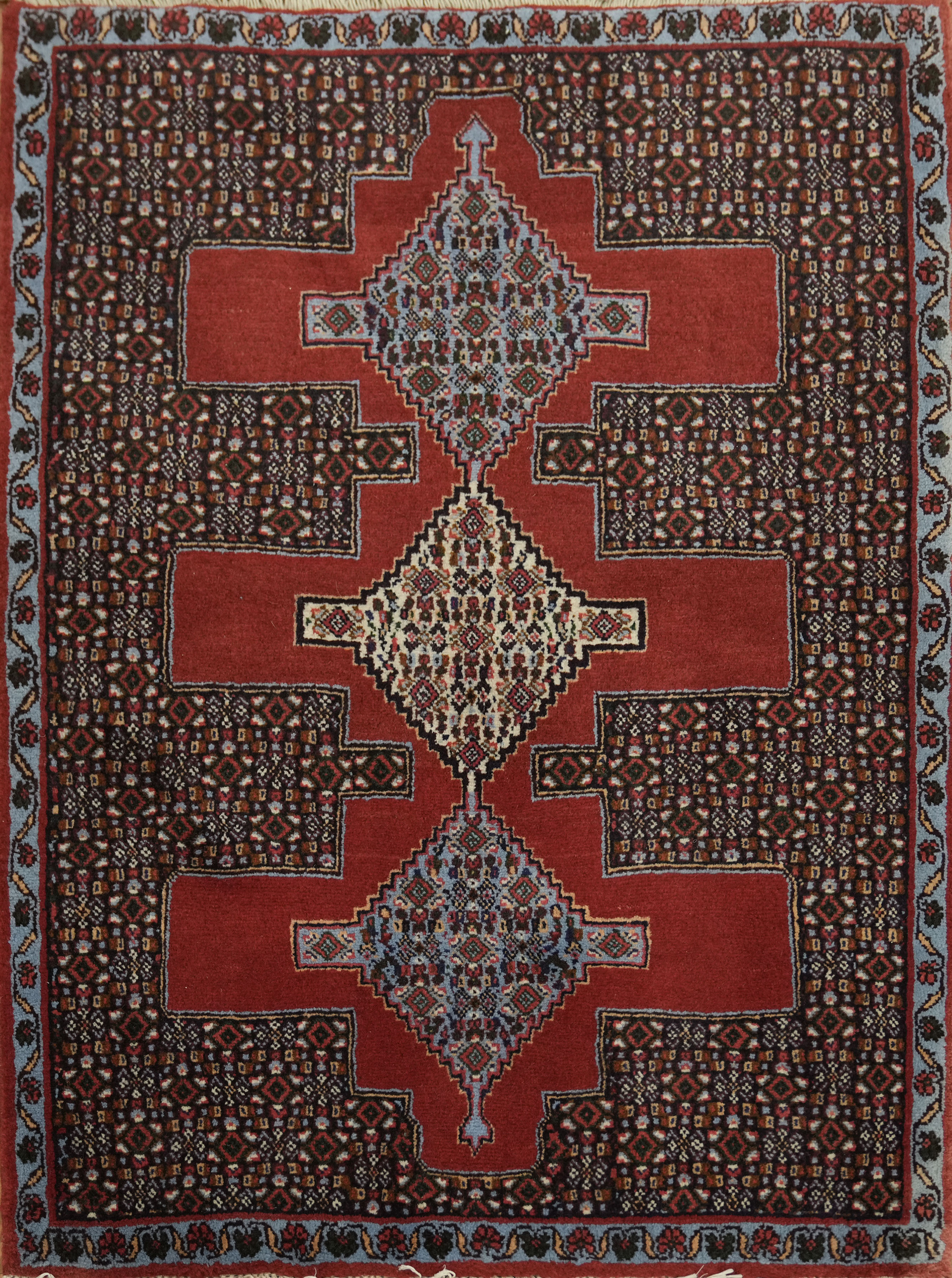 Vegetable Dye Tribal Foyer Rug 3×3 Ft Handmade Traditional Oriental Wool Carpet