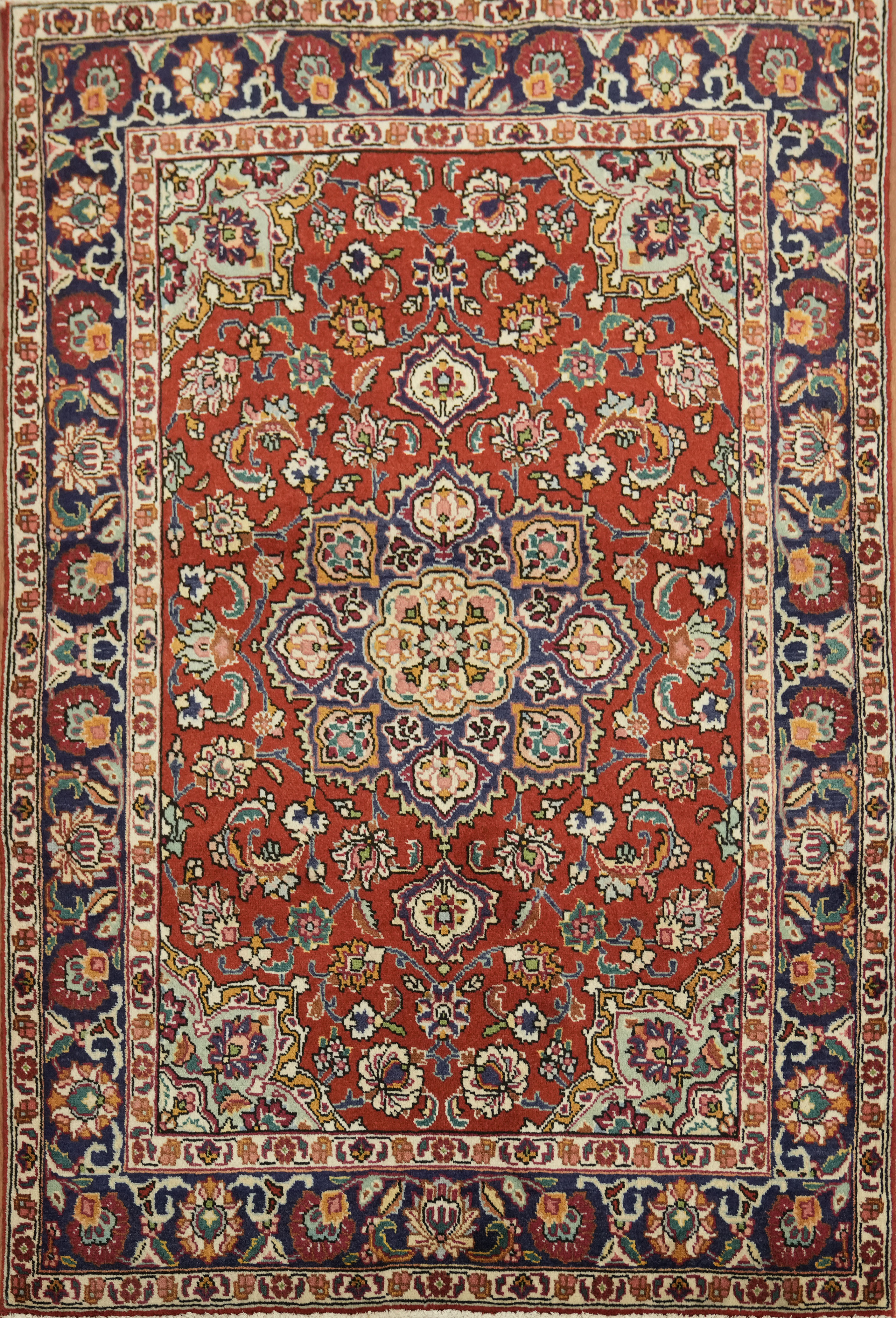 Traditional Floral Rug 3x5 Ft Handmade Red Medallion Wool Carpet Accent ...