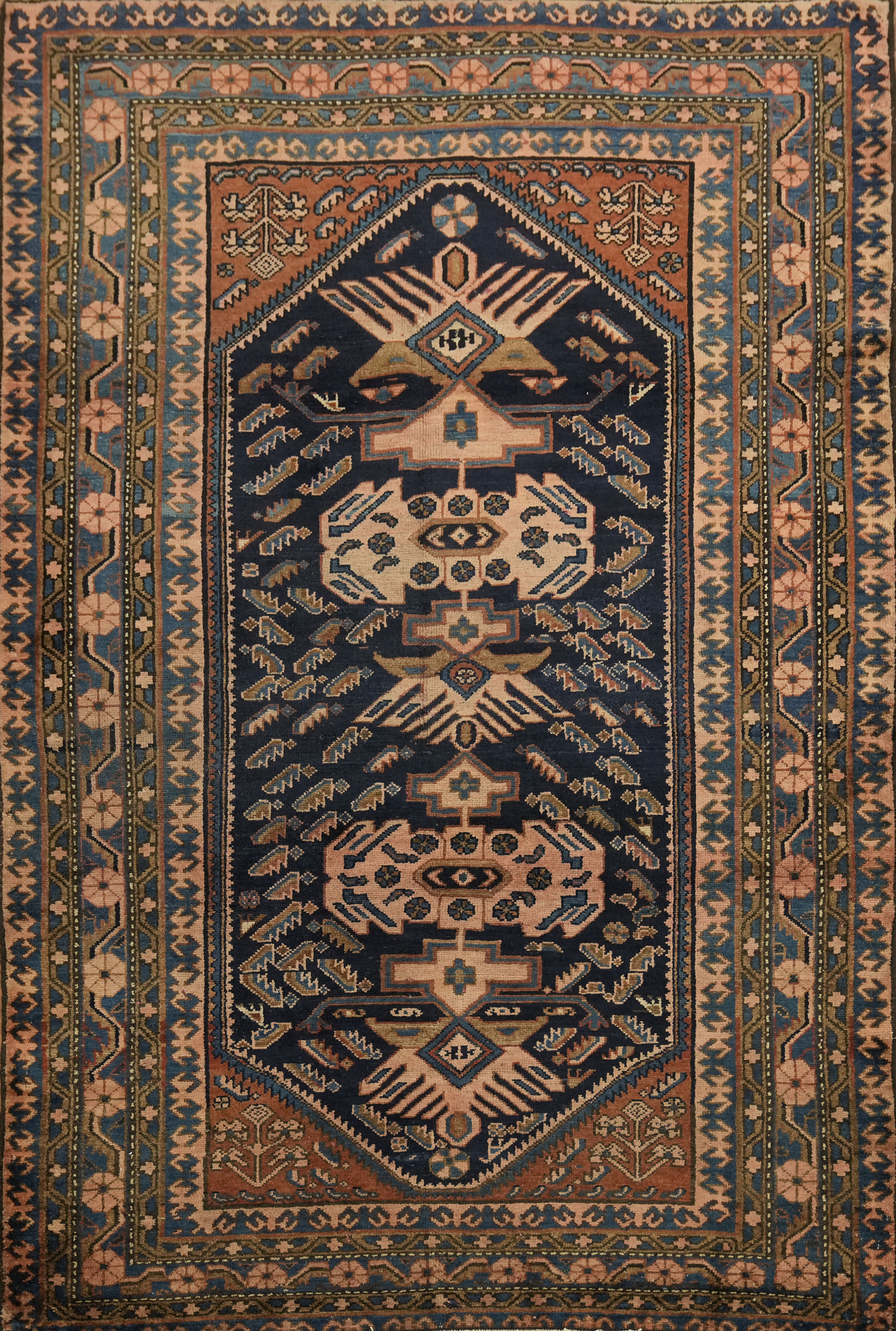Vegetable Dye Semi Antique Area Rug 5×7 Ft Handmade Oriental Wool Carpet