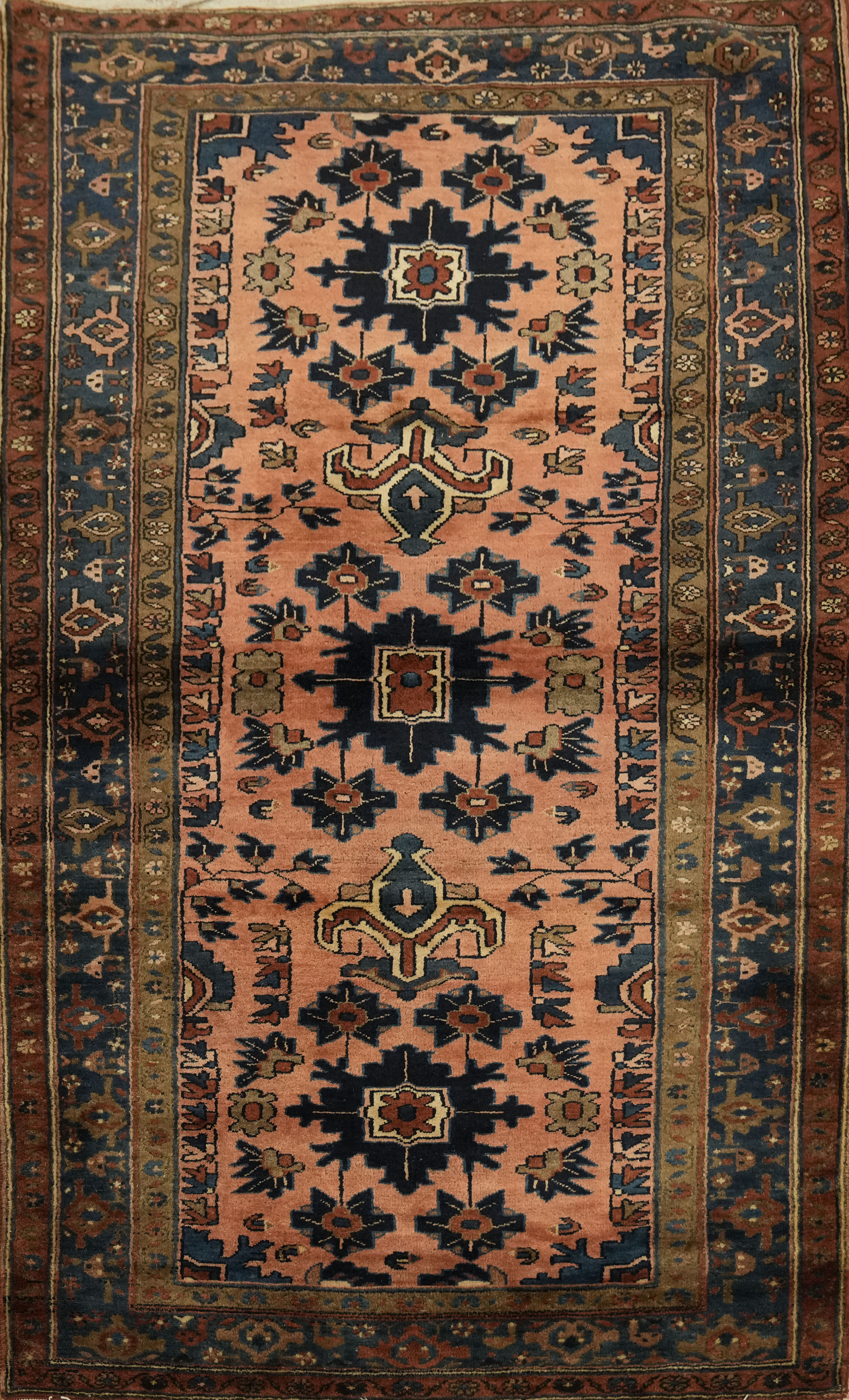 Vintage Geometric Area Rug 4×6 Ft Handmade Floral Oriental Wool Carpet