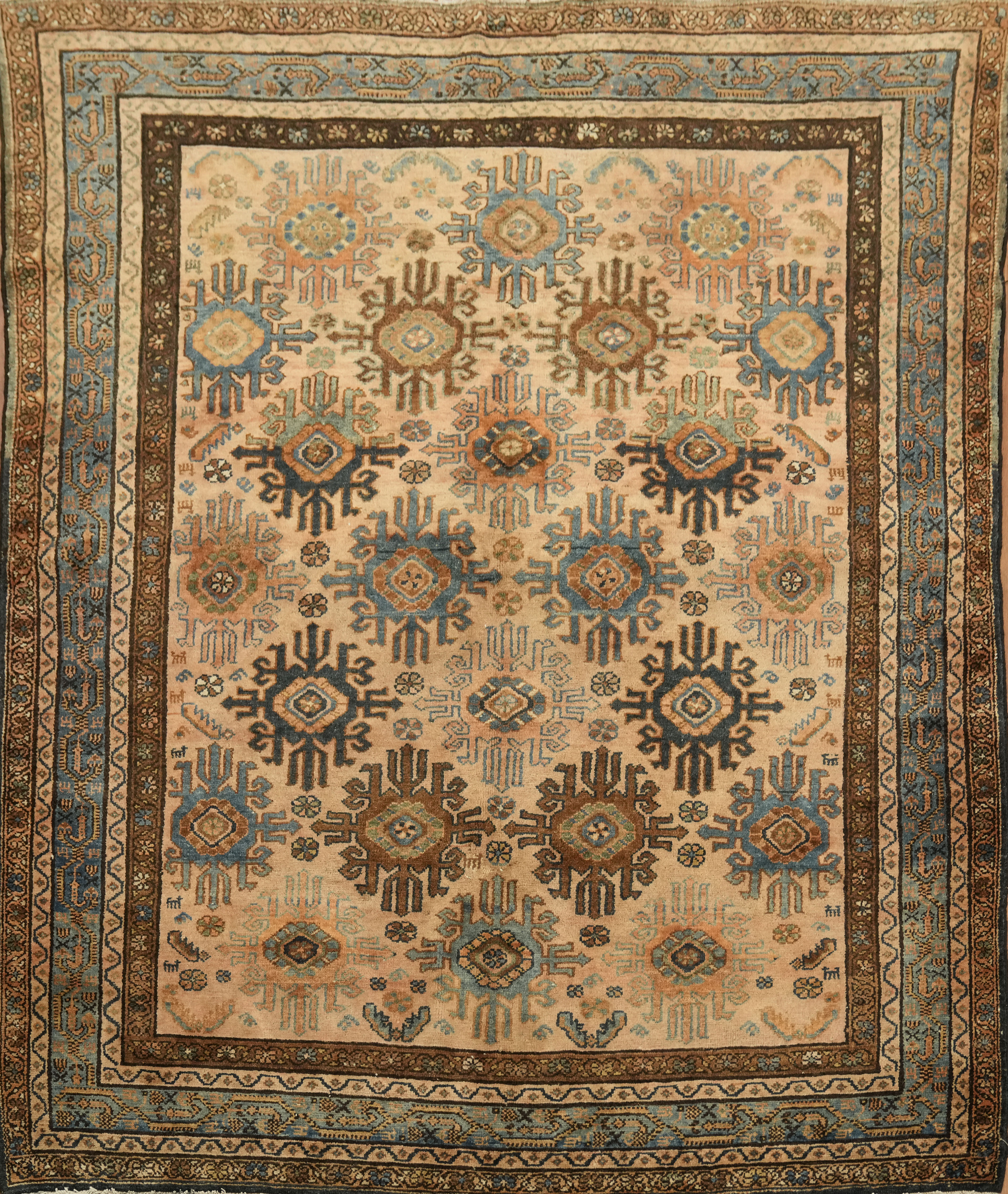 Pre-1900 Antique Area Rug 5×6 Ft Handmade Traditional Oriental Wool Carpet