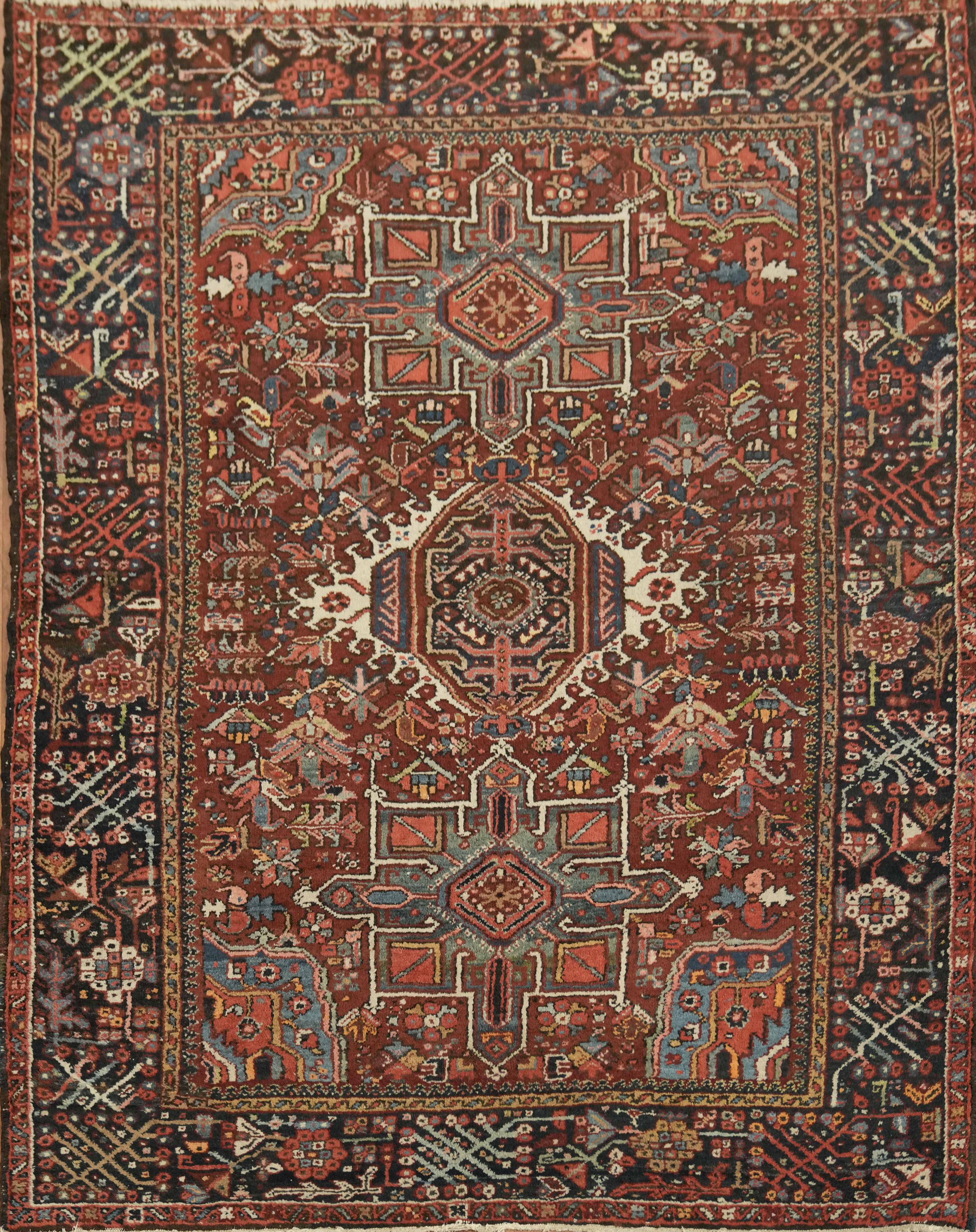 Handmade Traditional Area Rug 5×6 Ft Geometric Medallion Wool Carpet Bedroom Rug