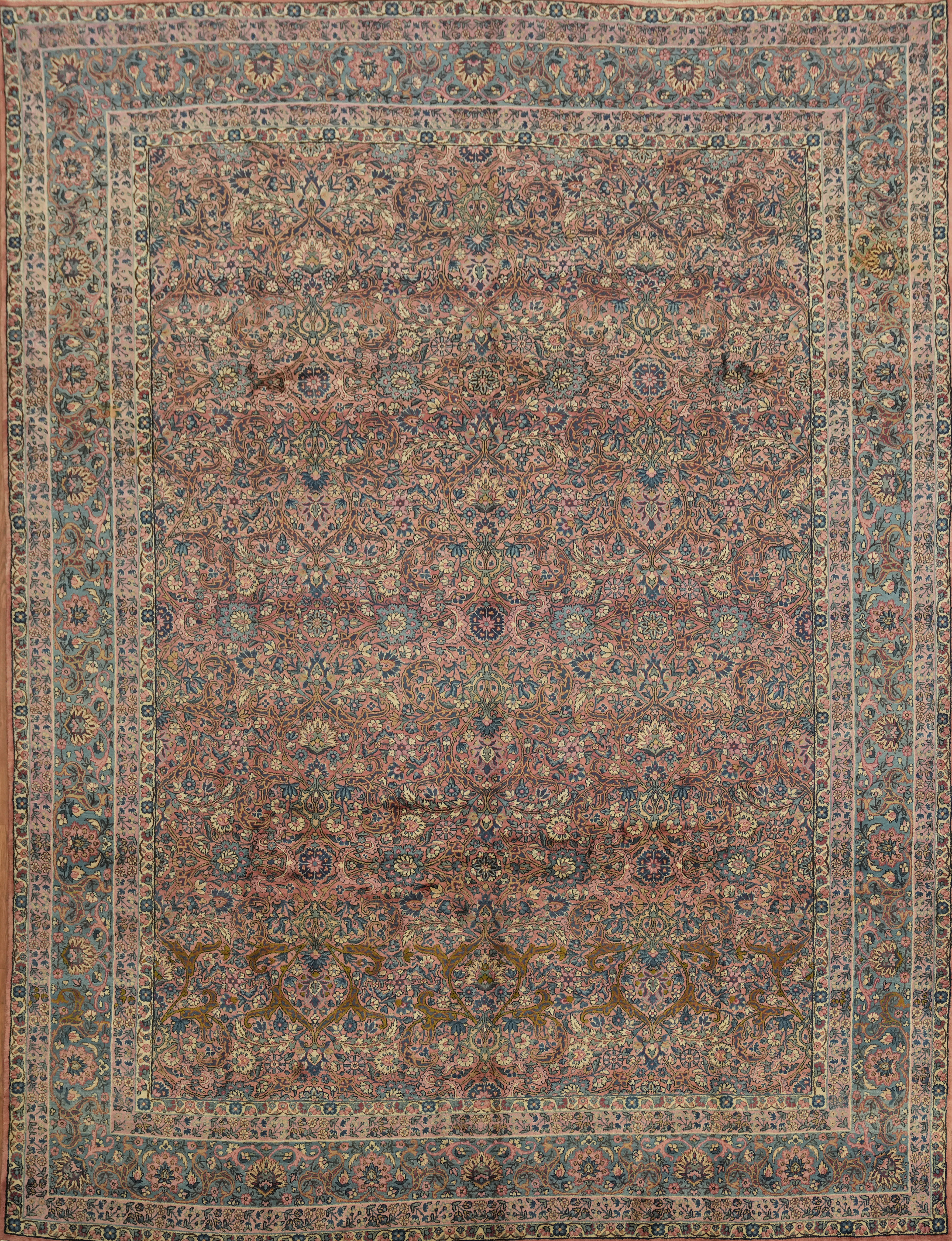 Antique Vegetable Dye Area Rug 9×11 Ft Handmade Traditional Wool Carpet