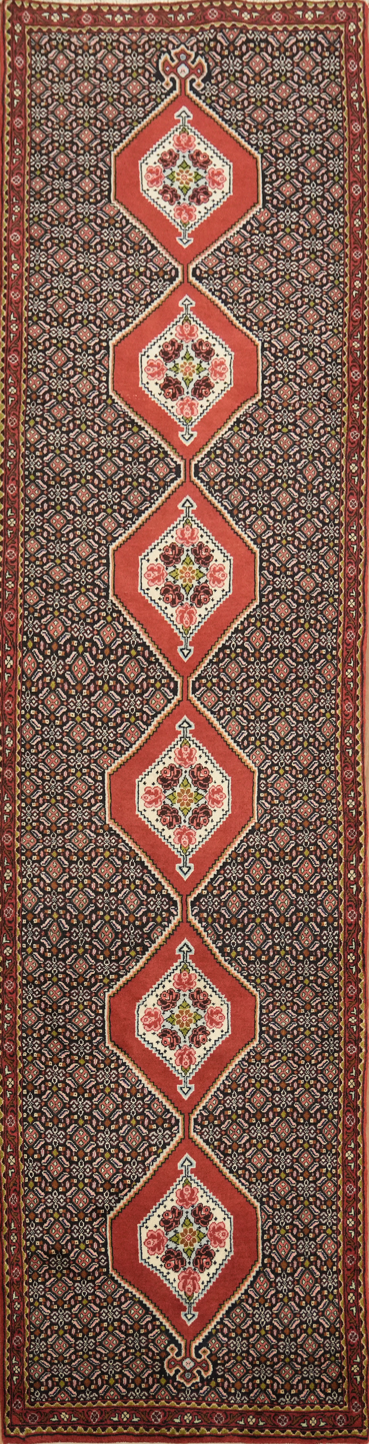 Handmade Traditional Runner Rug 3×10 Ft Medallion Geometric Wool Carpet