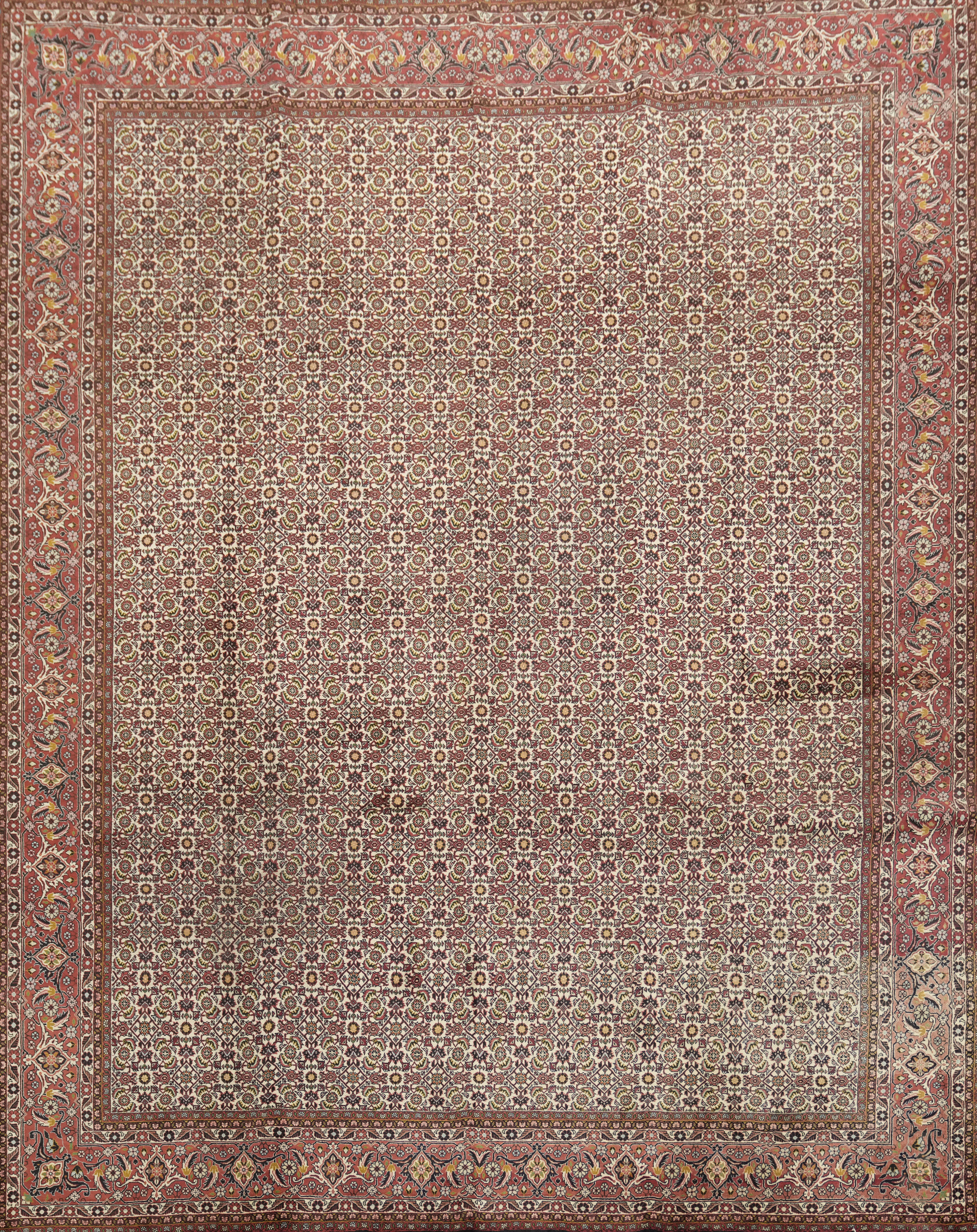 All Over Geometric Area Rug 10×13 Ft Hand-Knotted Traditional Wool Carpet