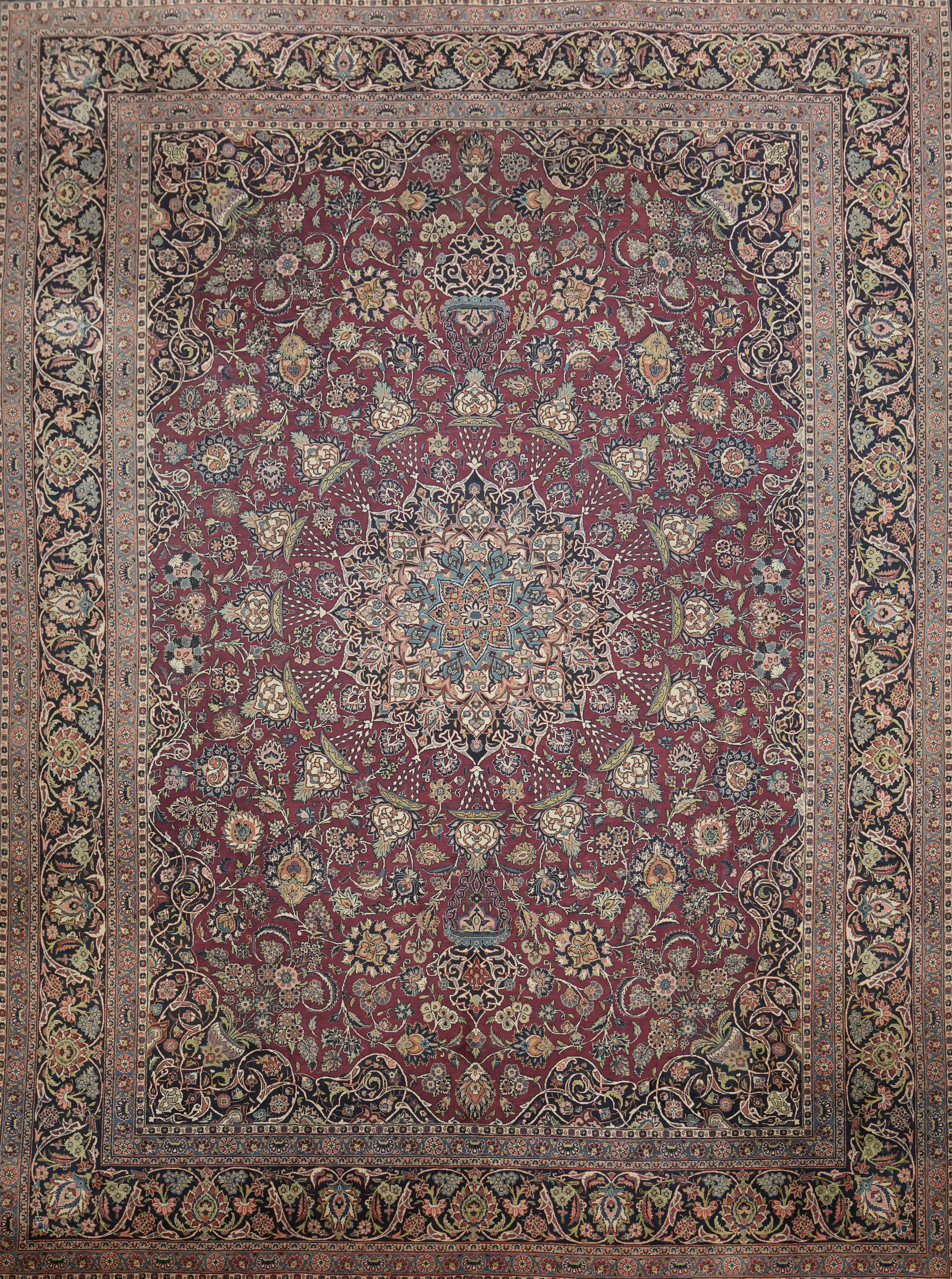 Floral Traditional Large Rug 11×15 Ft Classic Medallion Patterned Wool Carpet
