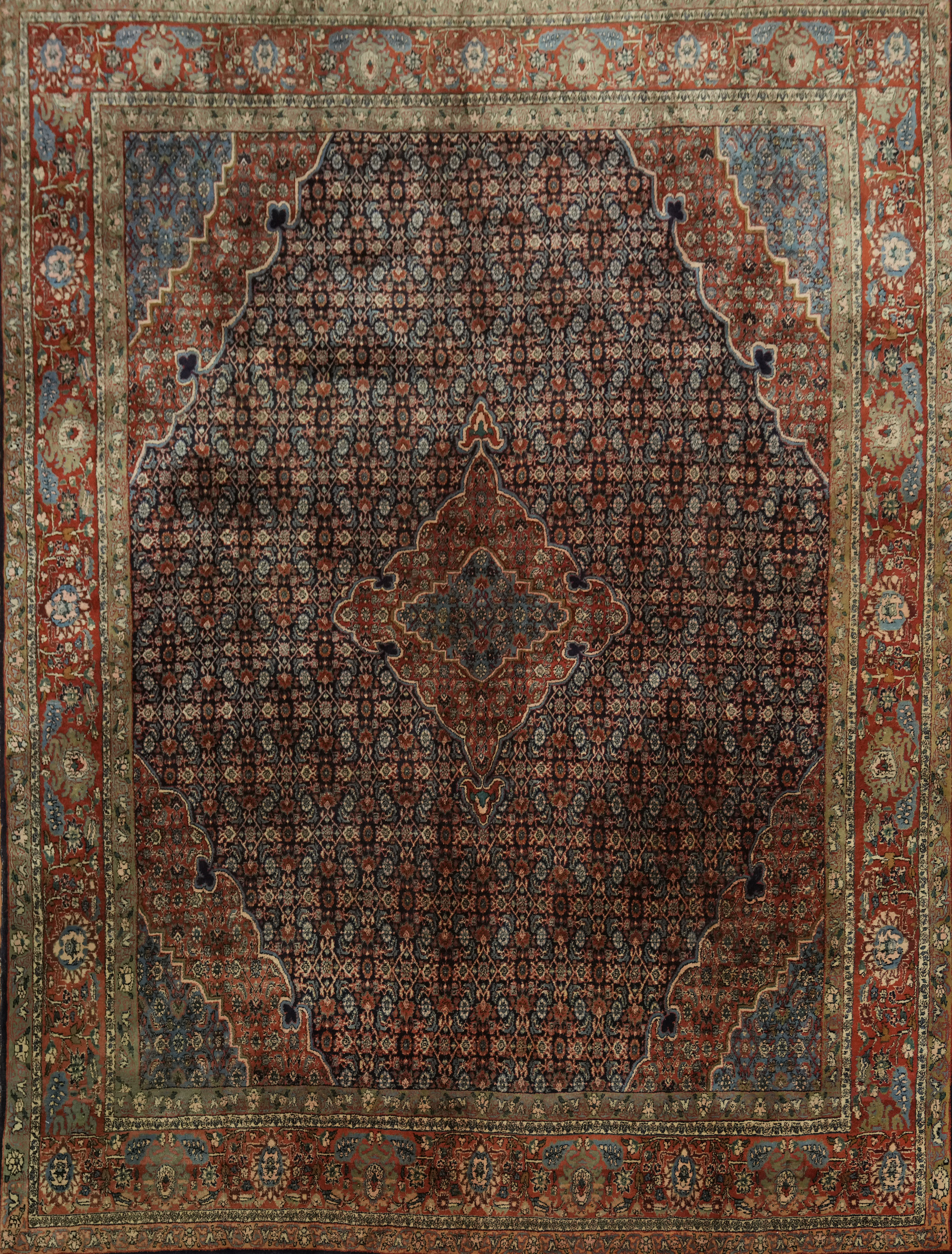 Traditional Oriental Area Rug 10×13 Ft Handmade Geometric Medallion Wool Carpet