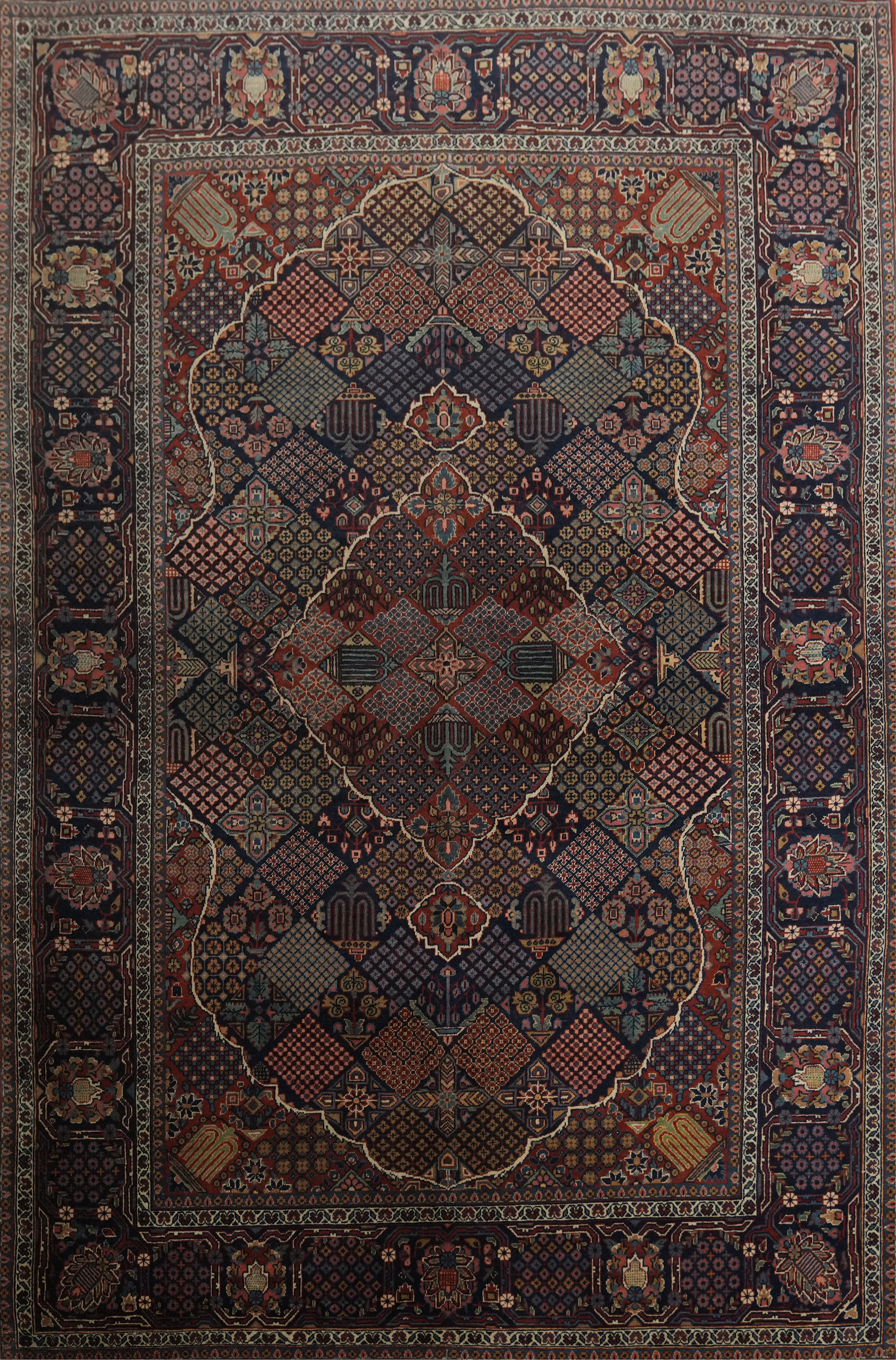 Antique Geometric Area Rug 5×7 Ft Hand-Knotted Medallion Traditional Wool Carpet