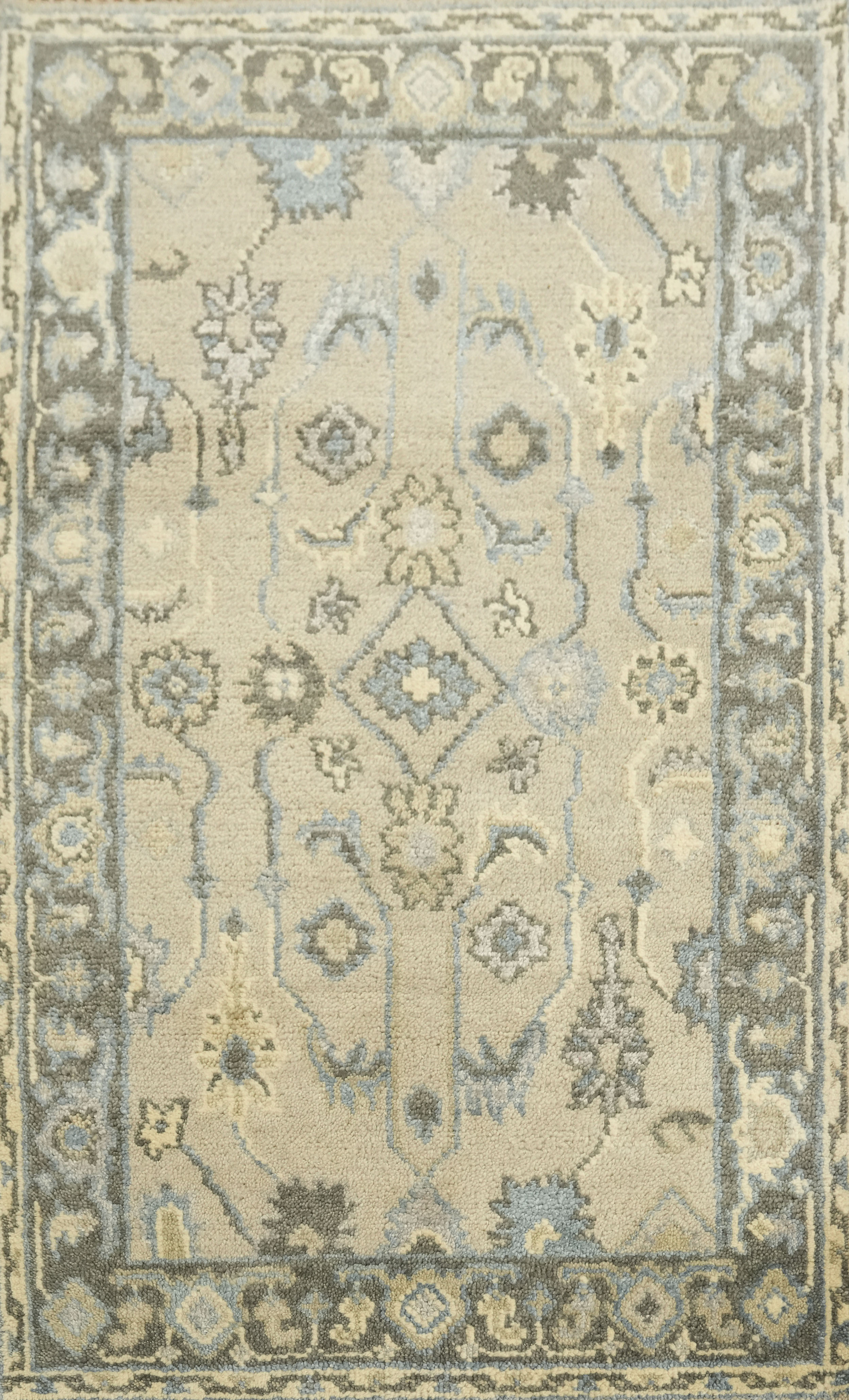 Muted Sage Green Traditional 3×5 Oushak Hand Made Accent Rug