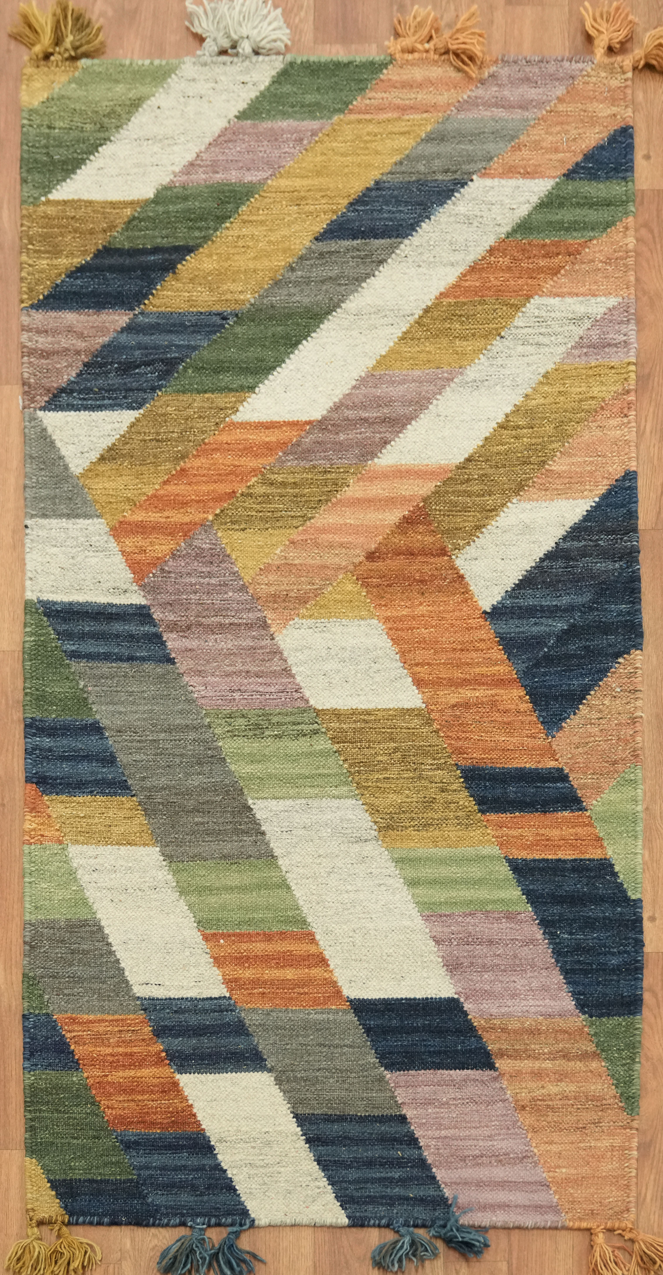 Hand woven 3×5 Geometric Multicolor Modern Tribal Oriental Accent Rug