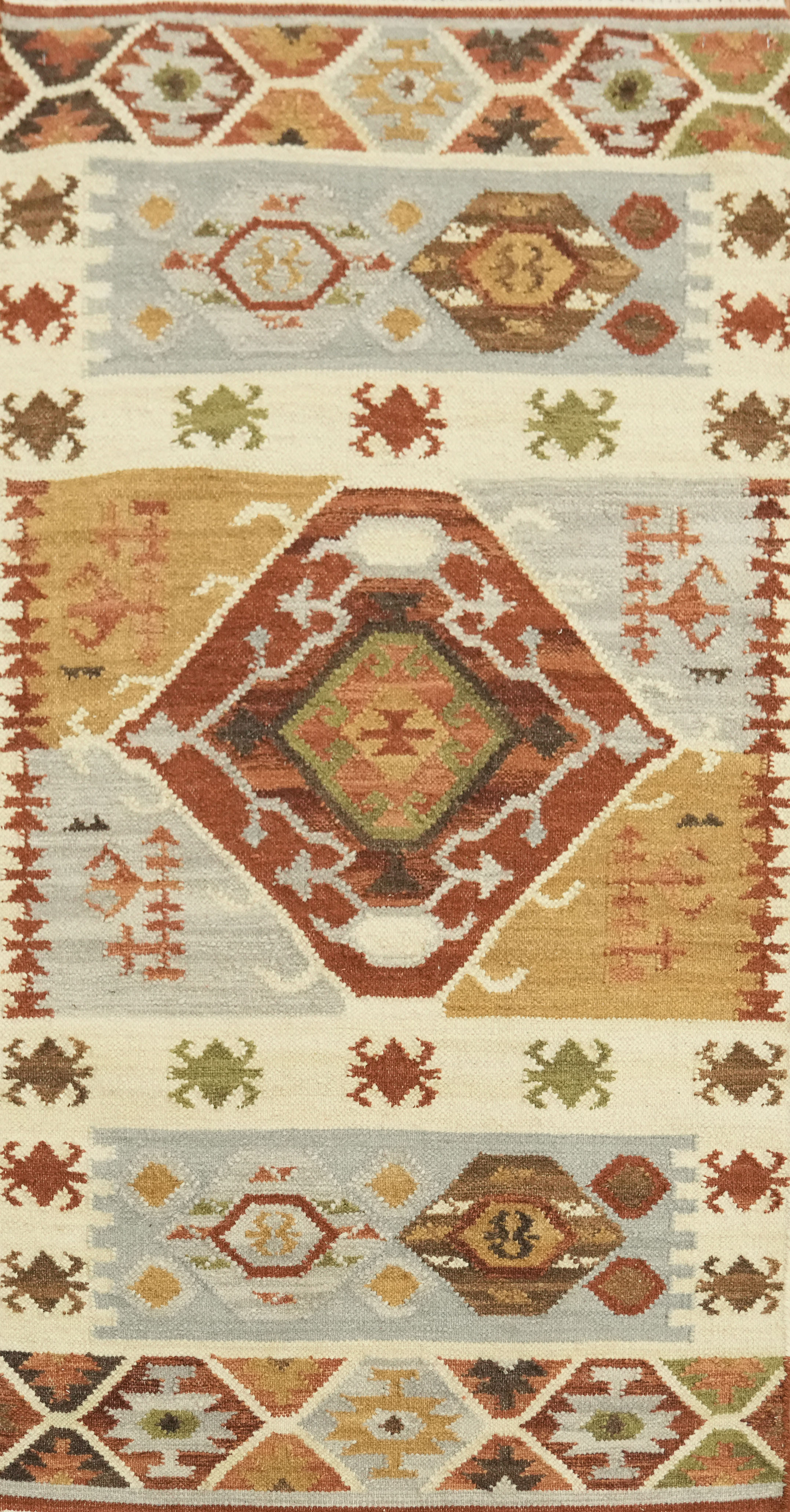 Elegant 3×5 Hand-Woven Accent Rug with Abstract Pattern in Vibrant Multicolor