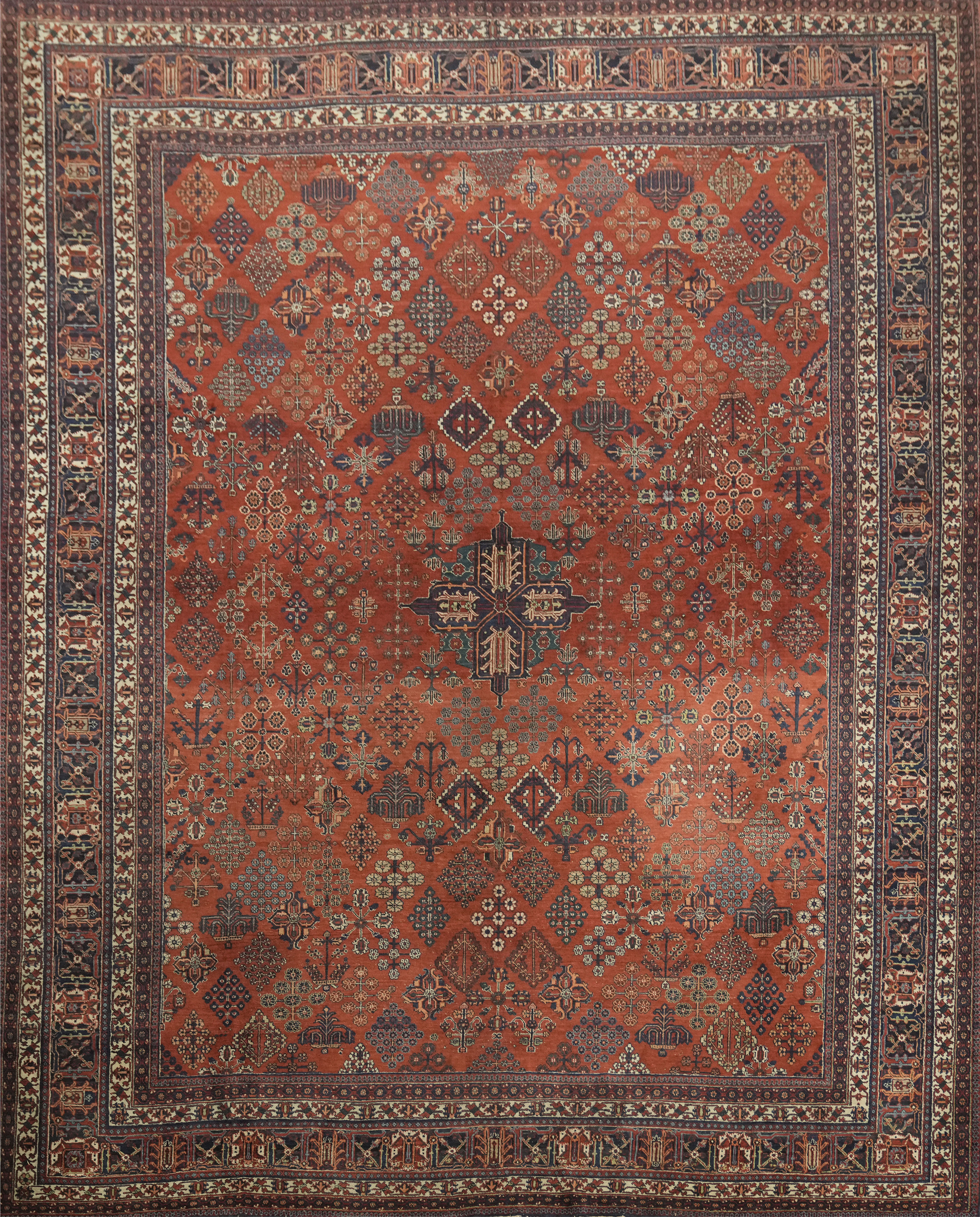 Antique Traditional Medallion Tribal 11×13 Carpet Hand-Knotted Wool Area Rug