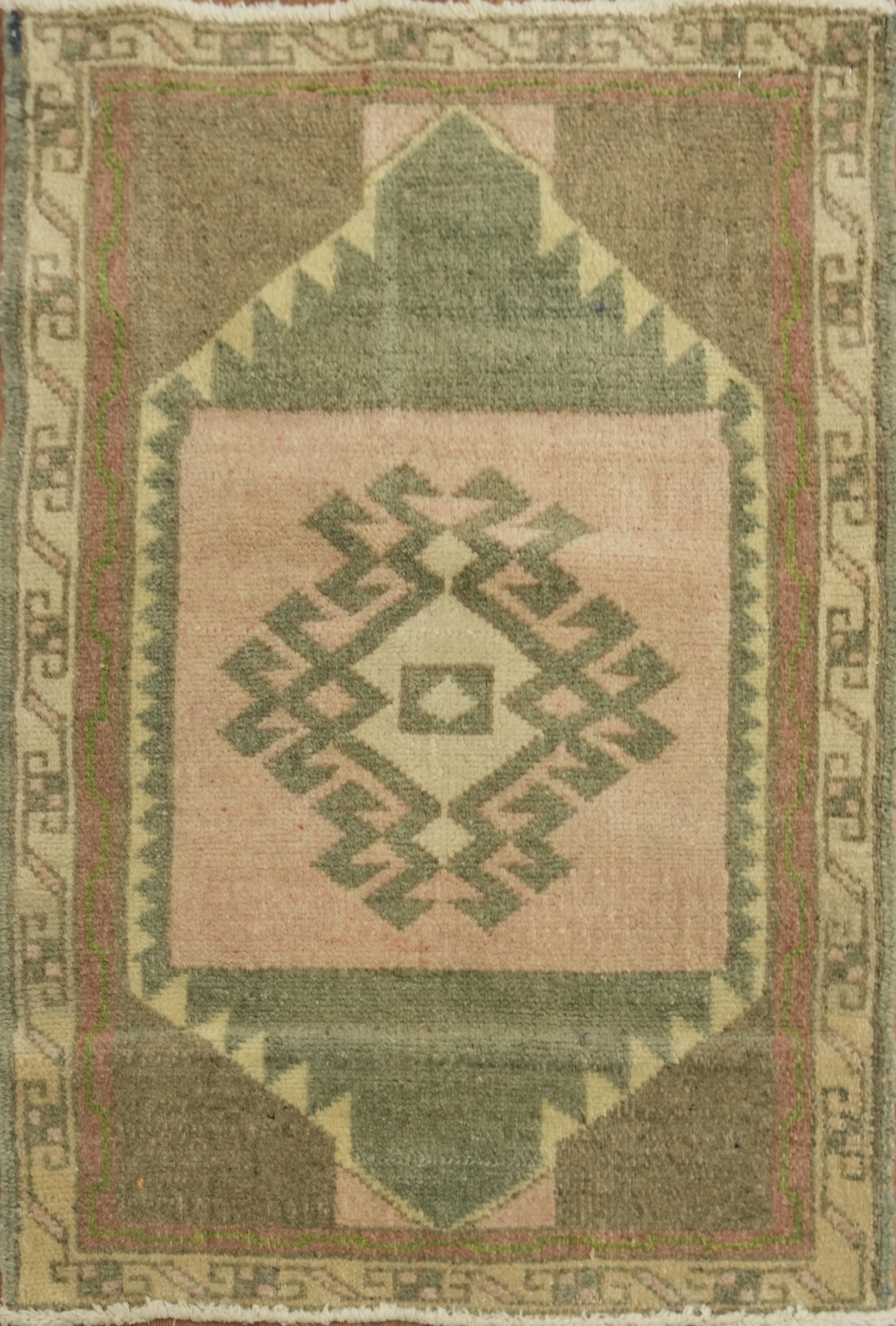 Vintage Oushak Turkish Foyer Rug 2x2 Ft Hand-Knotted Square Oriental Wool Carpet main product image