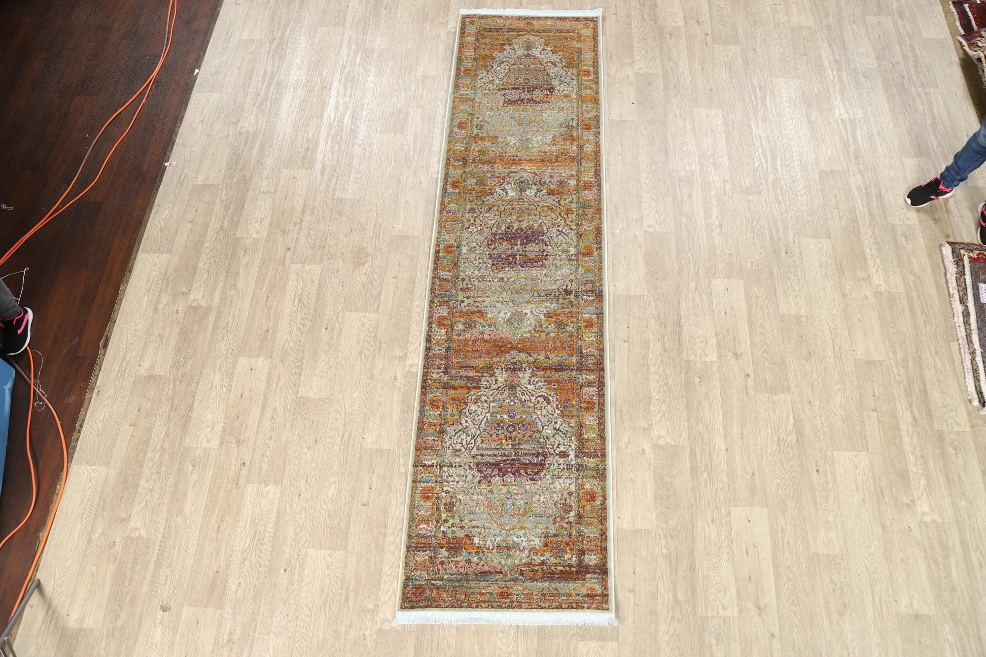 Heat Set Rug Backing Vintage Style Floral Distressed Heat-Set Rugs Pastel Color Turkish ...