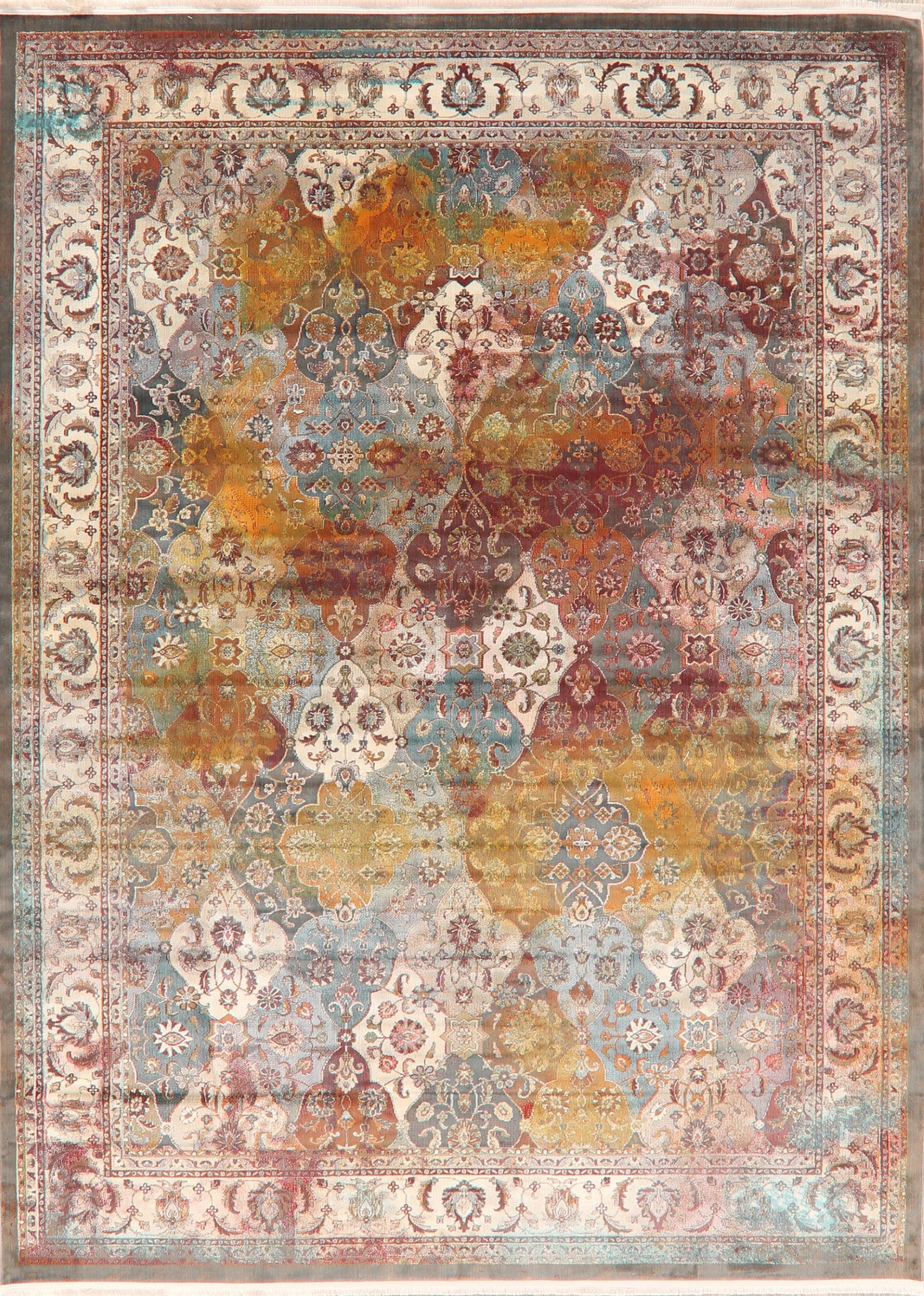 Traditional Vintage Distressed Style Floral Turkish Rugs - Picture 11 of 12