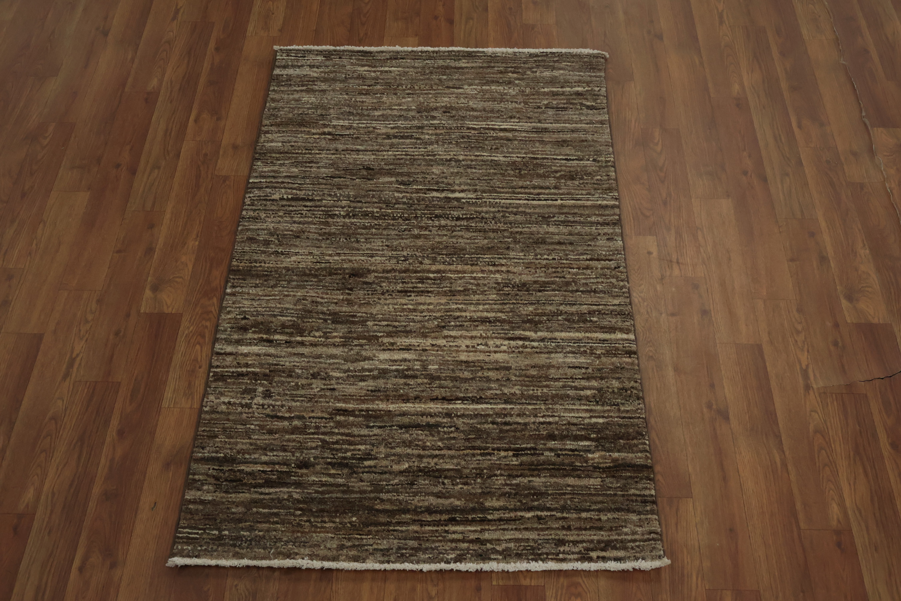 Earthy Brown Modern Rug 3x4 Hand-knotted Wool Oriental Carpet for Room Decor - Picture 3 of 14