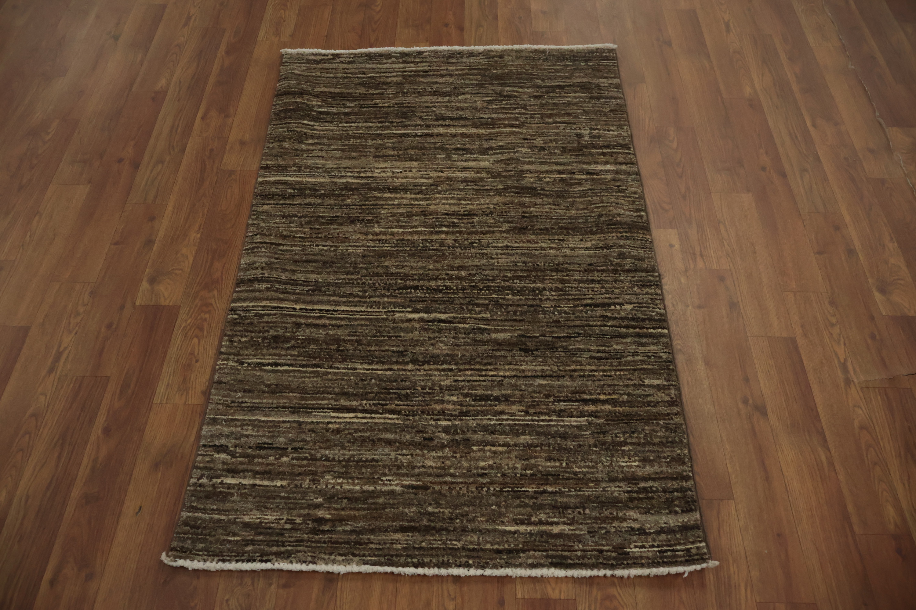 Earthy Brown Modern Rug 3x4 Hand-knotted Wool Oriental Carpet for Room Decor - Picture 5 of 14
