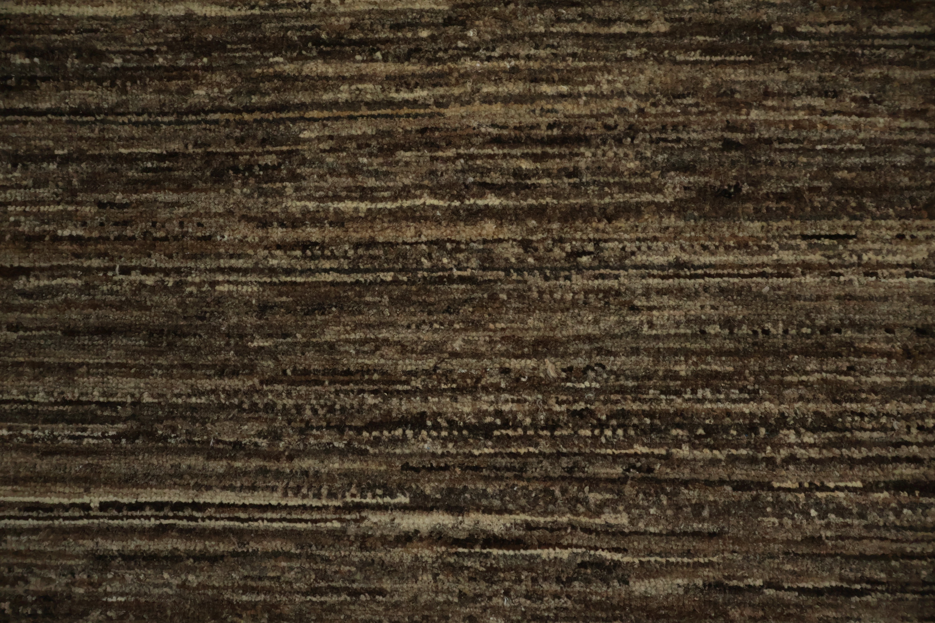 Earthy Brown Modern Rug 3x4 Hand-knotted Wool Oriental Carpet for Room Decor - Picture 7 of 14