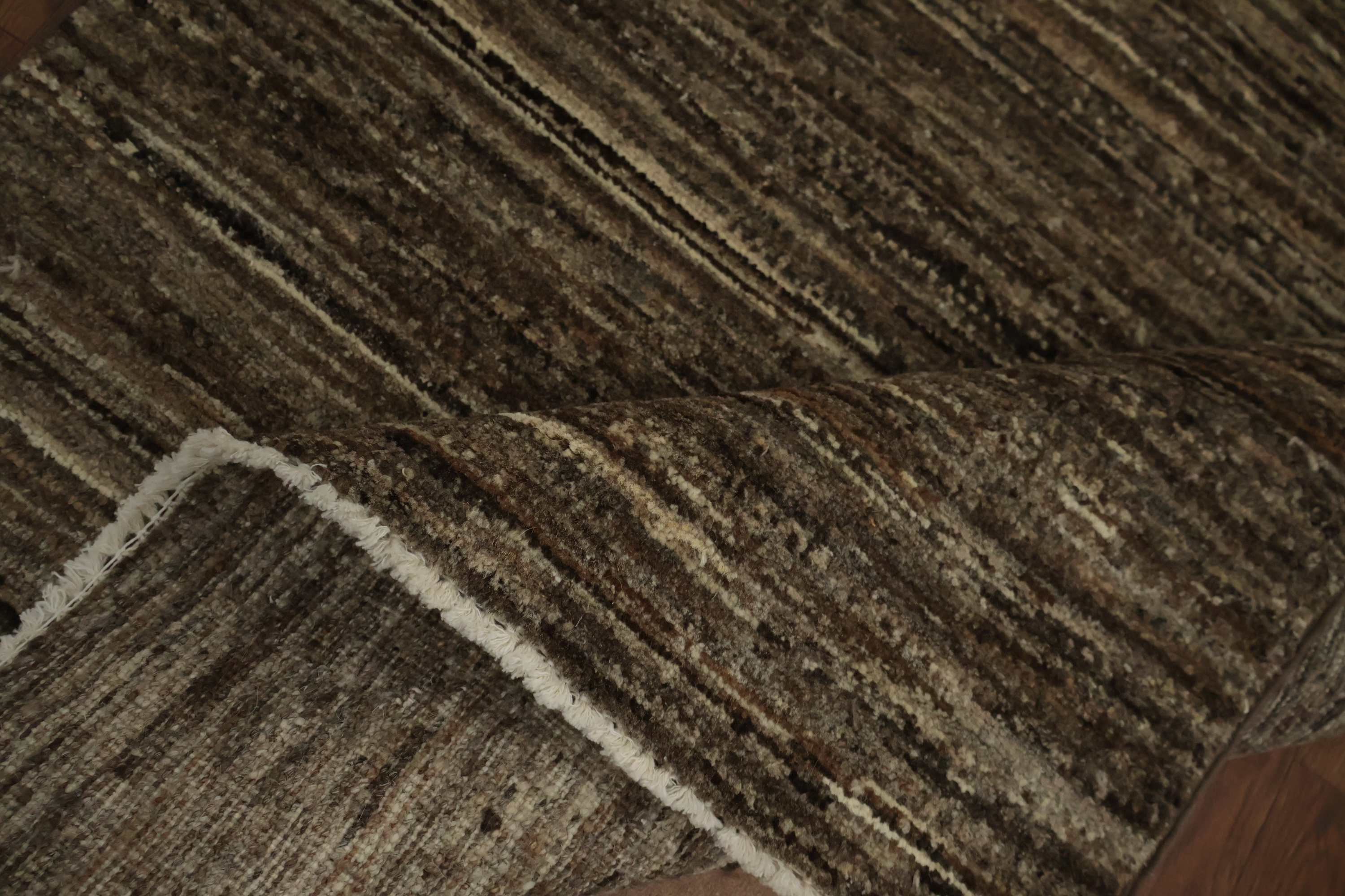 Earthy Brown Modern Rug 3x4 Hand-knotted Wool Oriental Carpet for Room Decor - Picture 11 of 14