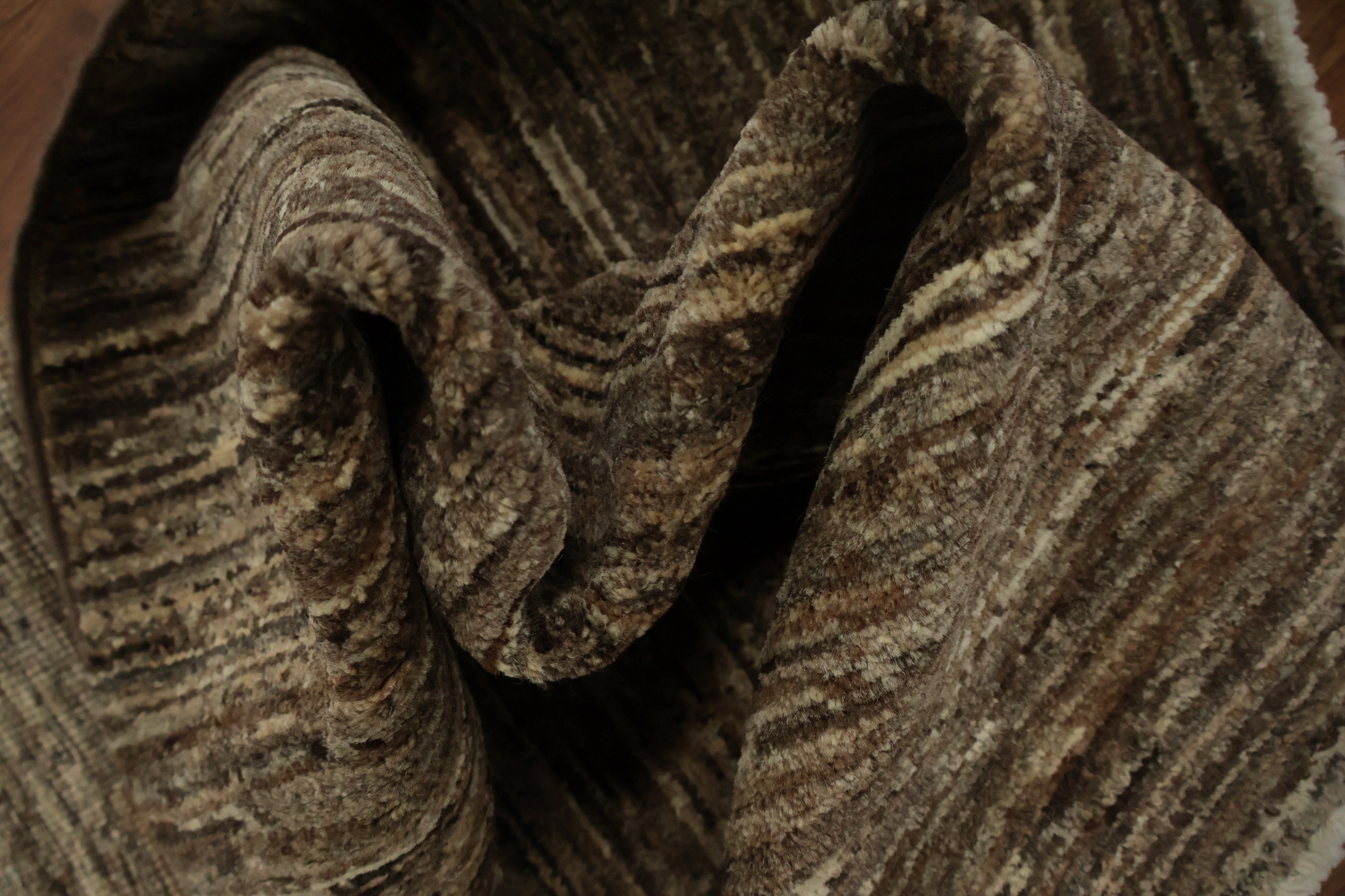 Earthy Brown Modern Rug 3x4 Hand-knotted Wool Oriental Carpet for Room Decor - Picture 12 of 14