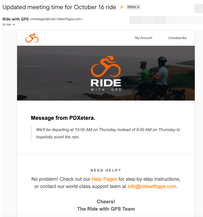 Ridecentric Message Part 5: Events Calendar and Messages – Ride with GPS Help Center