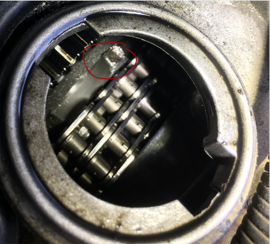 Cam sprocket failure