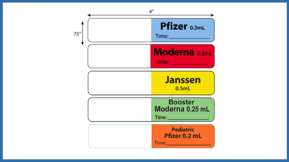RXinsider Maxpert Medical Vaccine Syringe Flag Labels